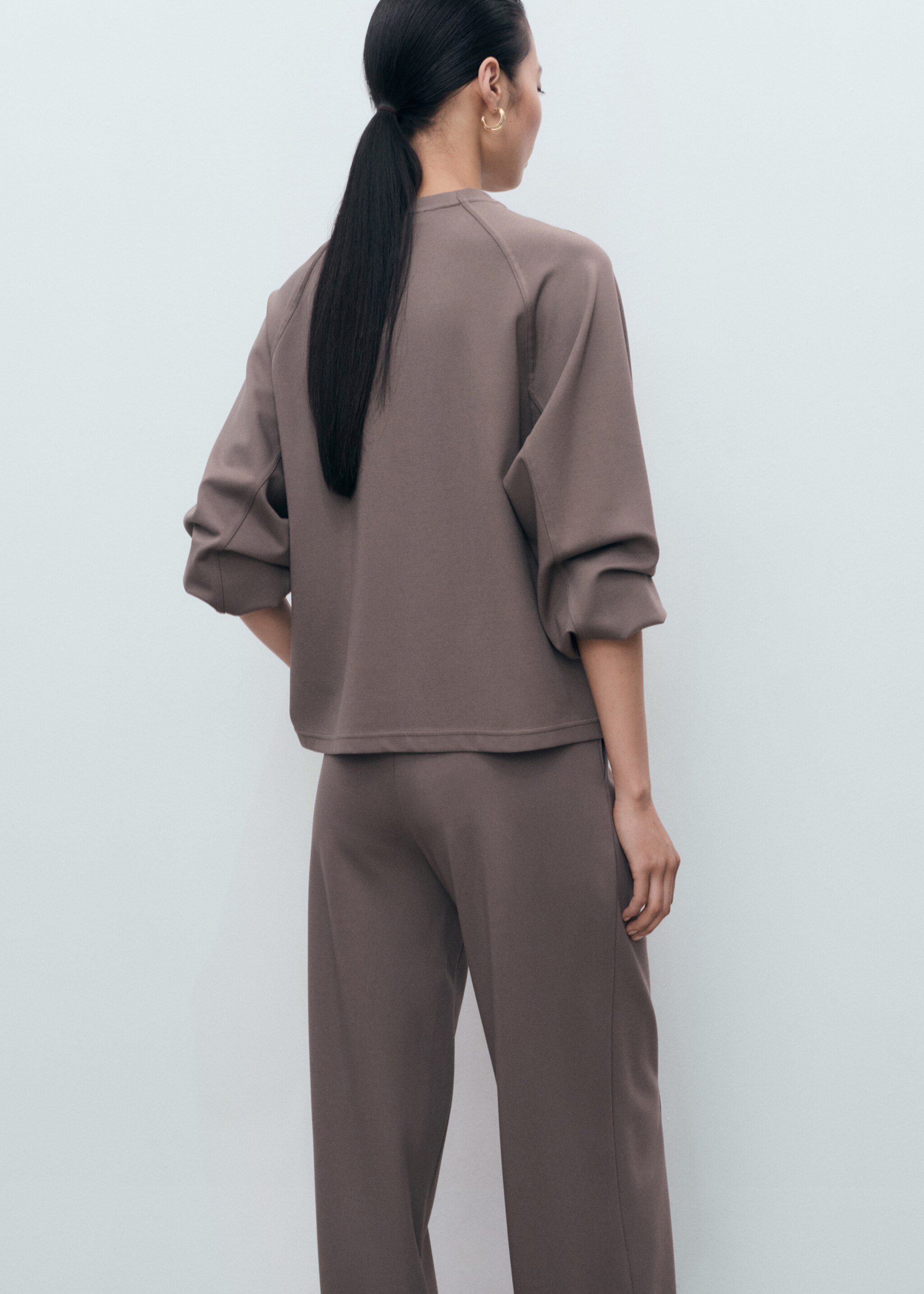 Crewneck sweatshirt - Reverse of the article, Medium Brown. Ref: 17074097-00.