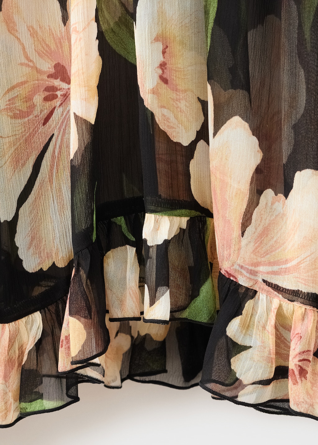 Semi-transparent floral blouse