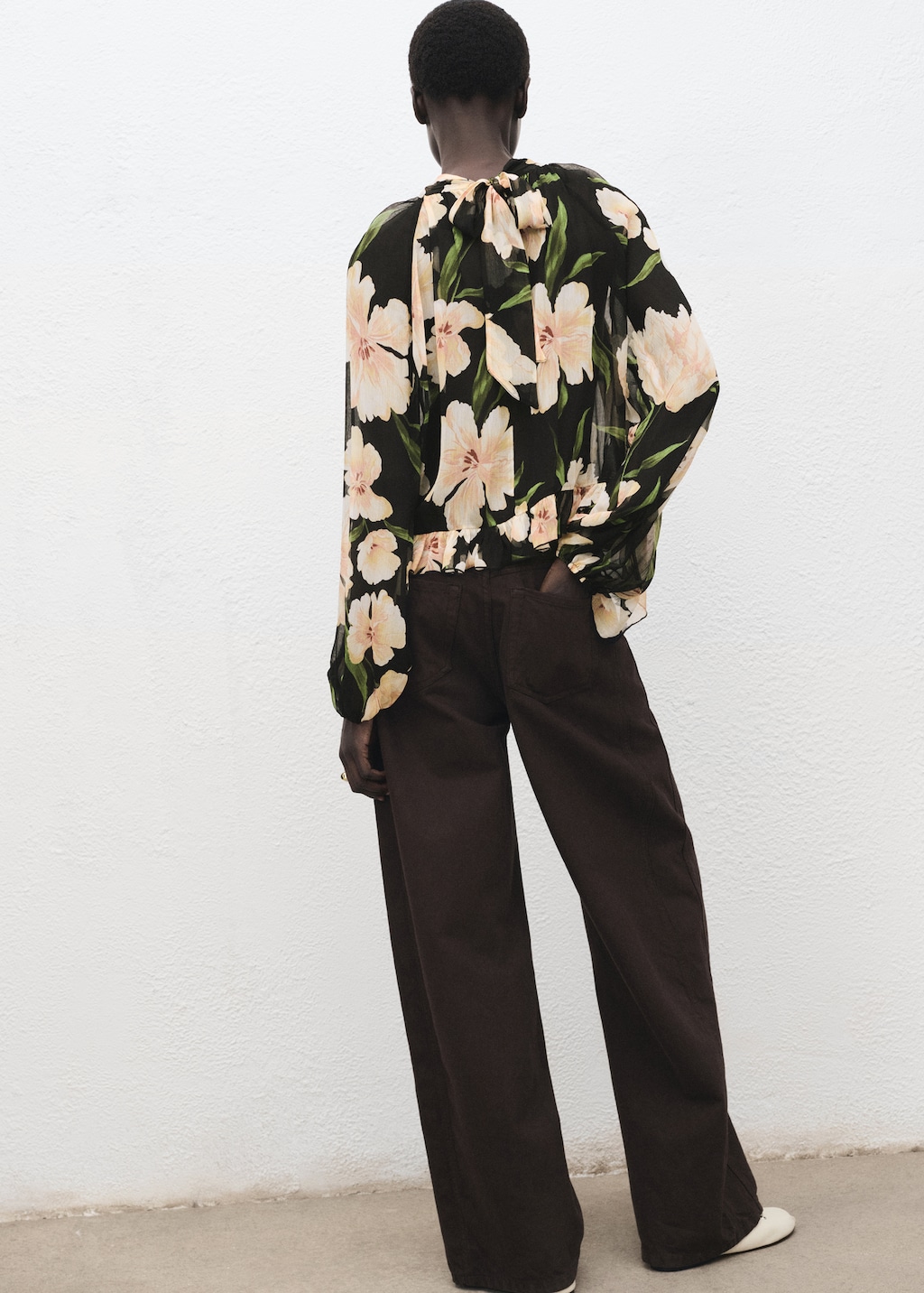 Semi-transparent floral blouse - Women | MANGO USA
