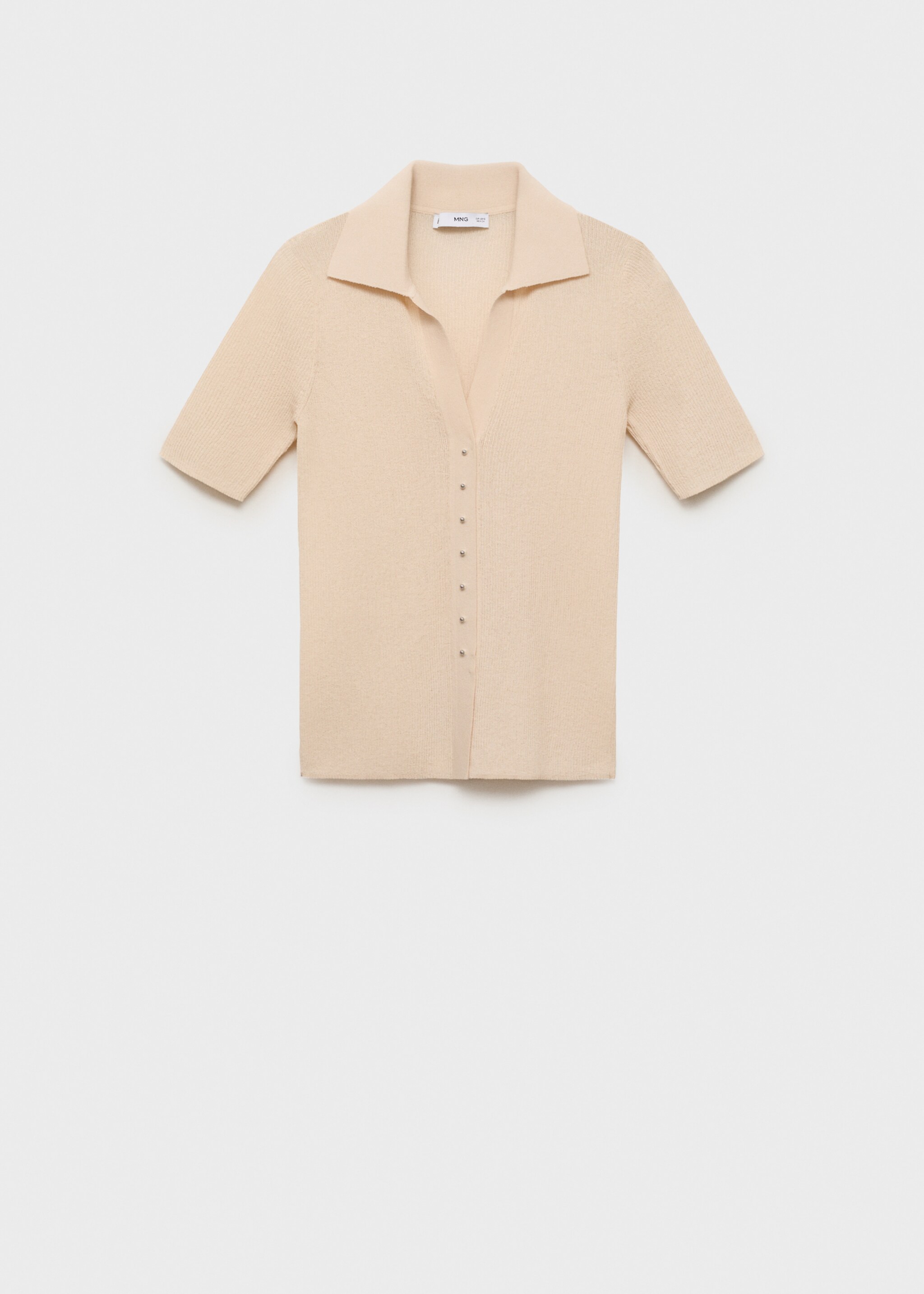 Ribbed polo collar jumper - Article without model, Ecru. Ref: 17074102-00.