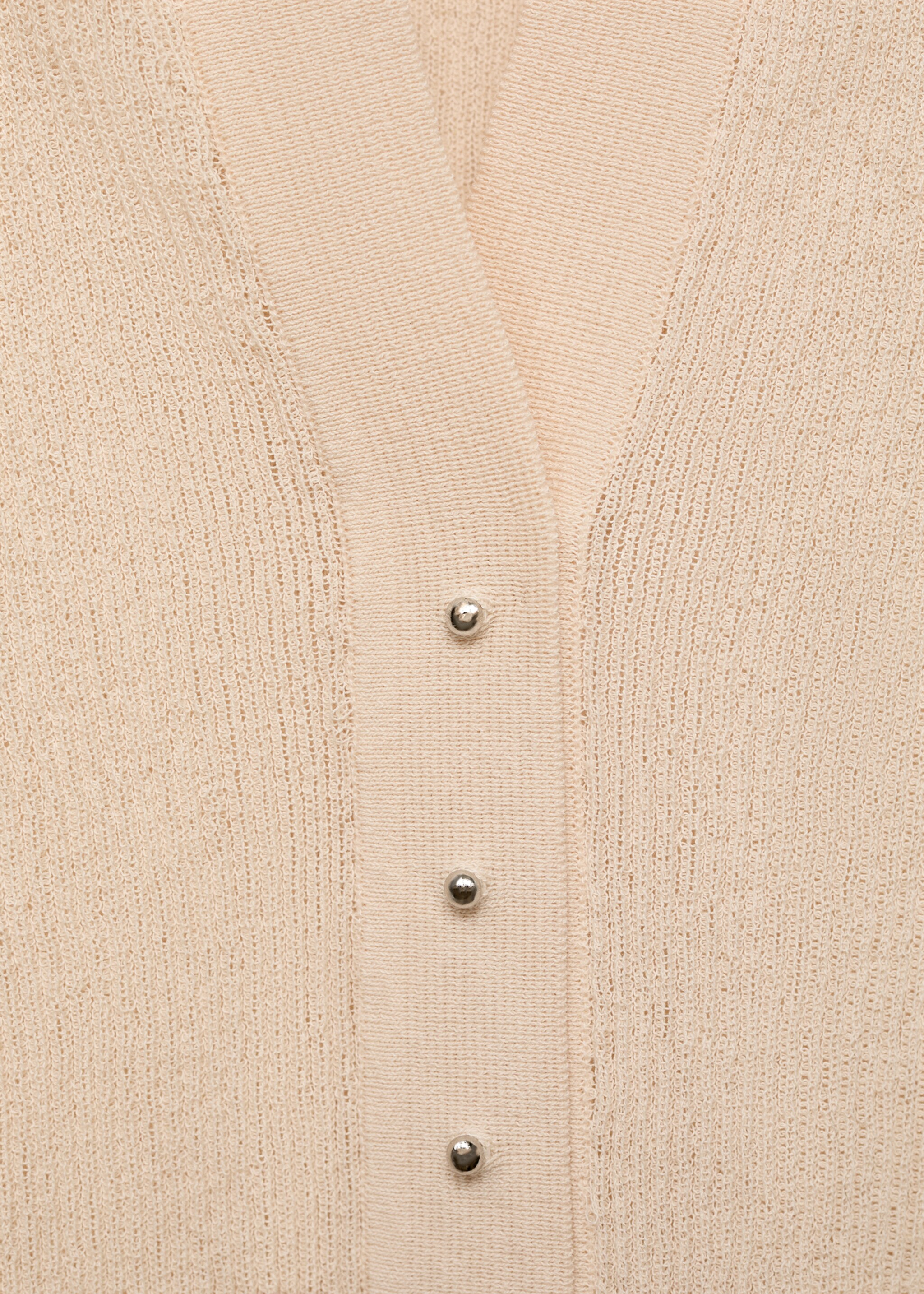 Ribbed polo collar jumper - Details of the article 0, Ecru. Ref: 17074102-00.