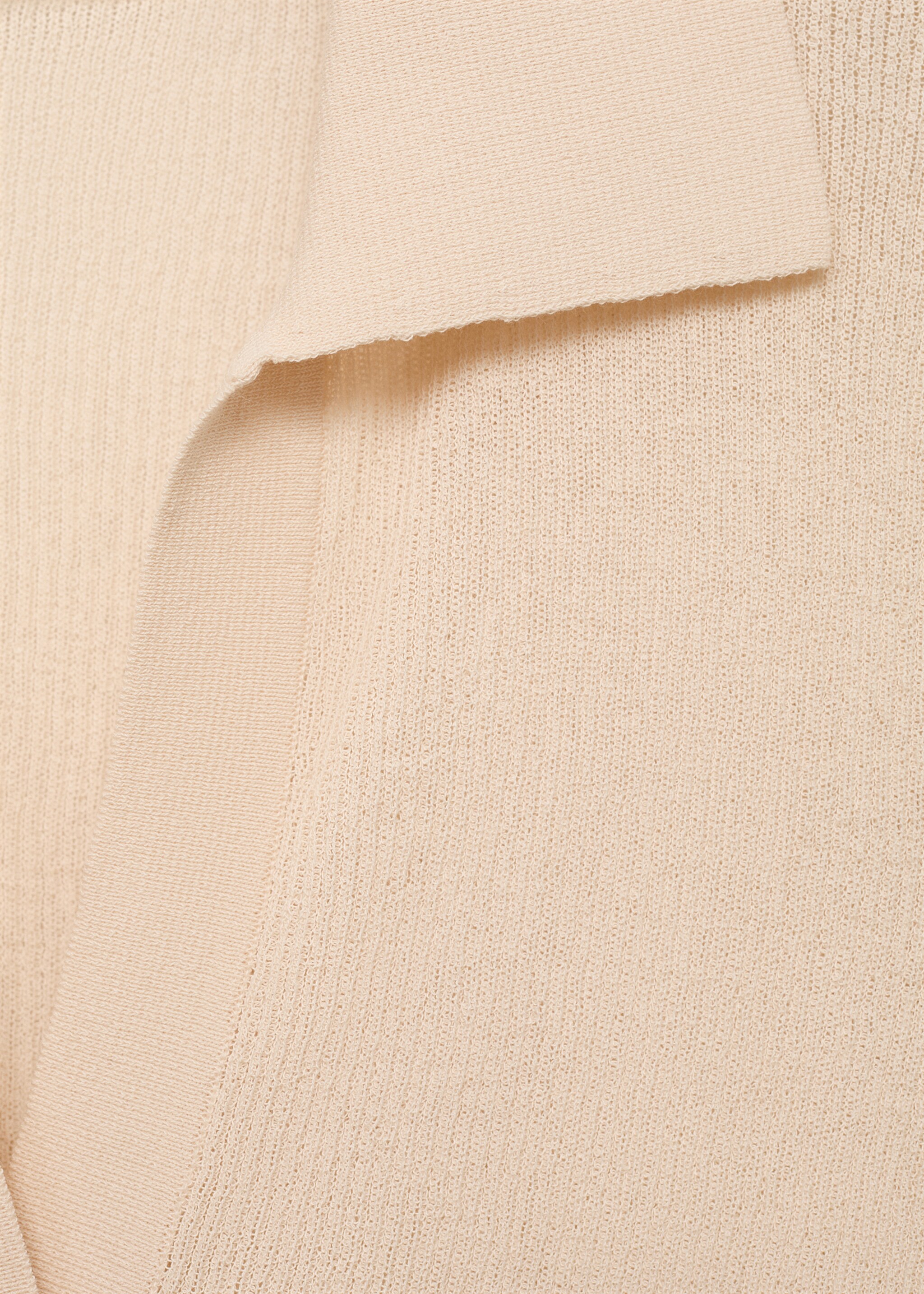 Ribbed polo collar jumper - Details of the article 8, Ecru. Ref: 17074102-00.