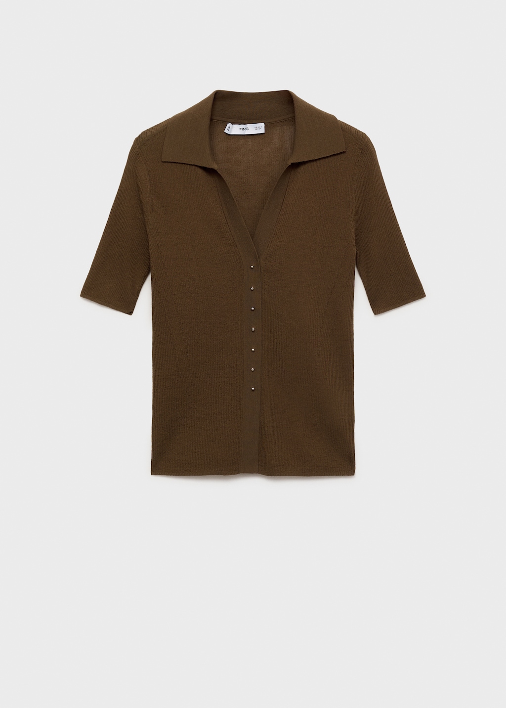 Mango Ribbed polo-neck sweater