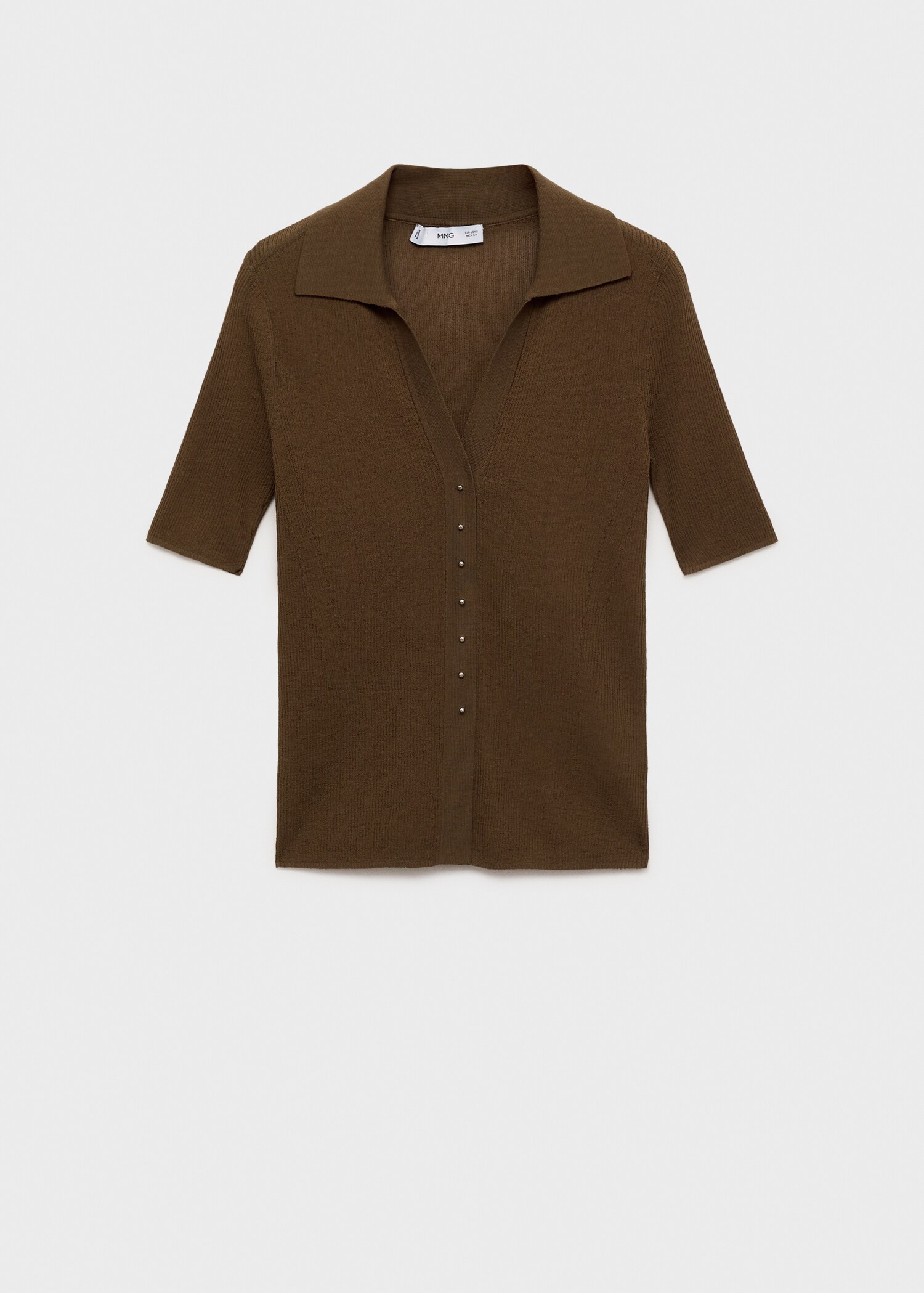 Polo en jersey côtelé avec col chemise - Article sans modèle