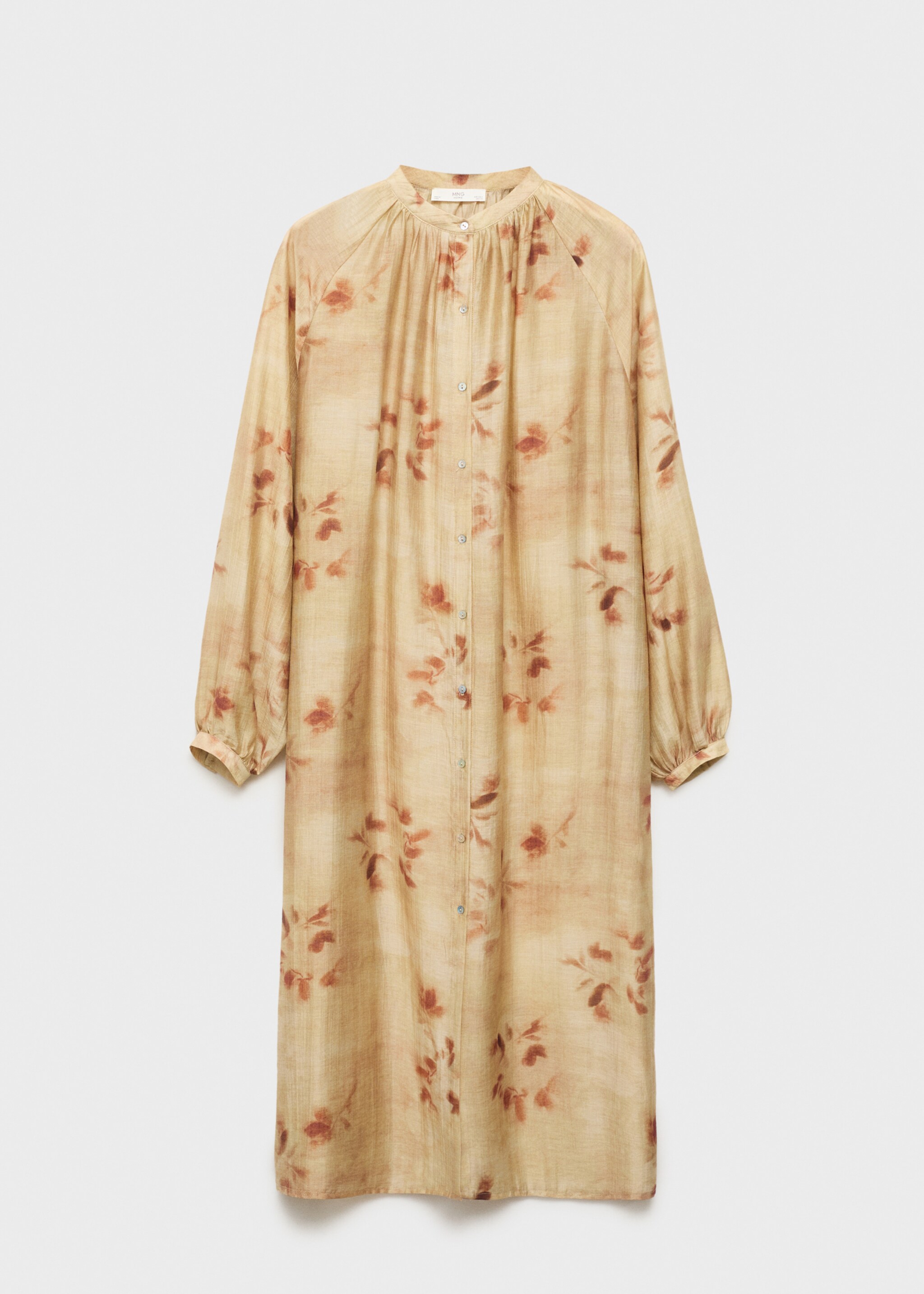 Bladprint caftan - Artikel zonder model, Zand. Ref: 17074103-00.