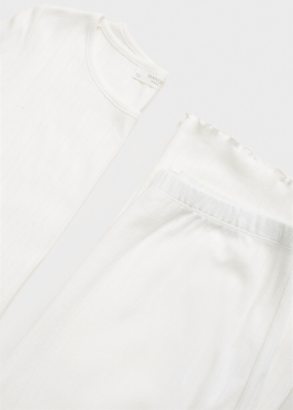 Two-piece openwork cotton pajamas - image 5