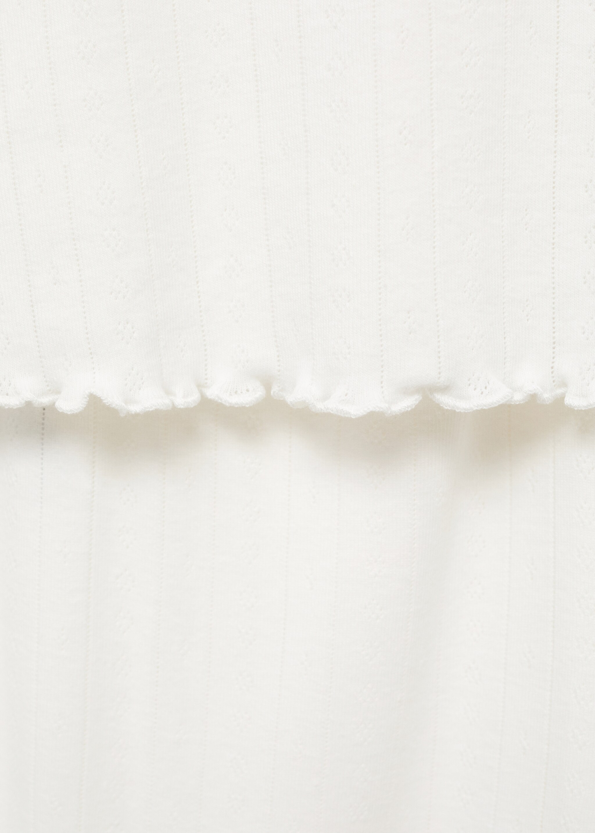 Two-piece openwork cotton pyjamas - Details of the article 8, White. Ref: 17074109-00.