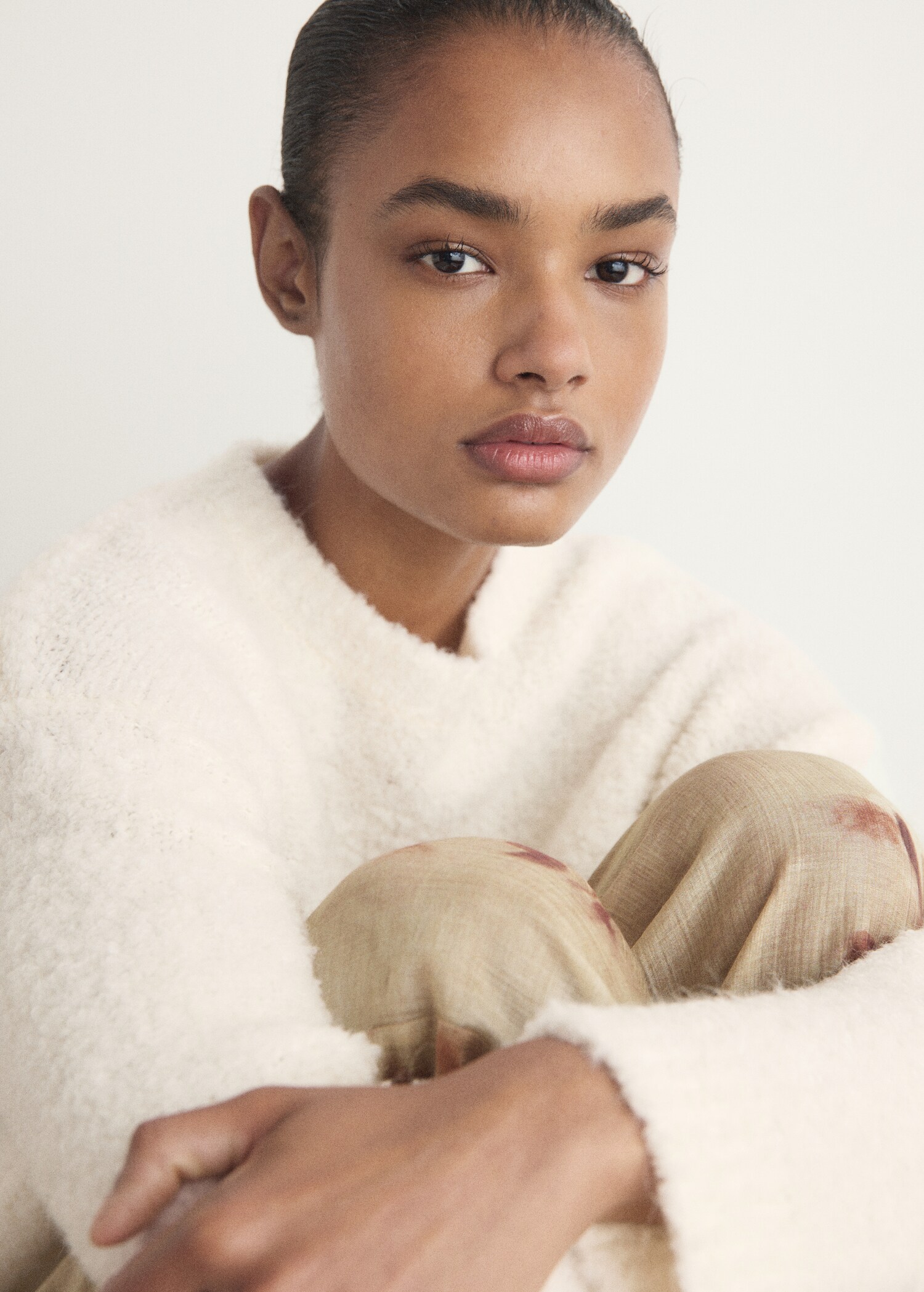 Bouclé-effect pyjama sweater - Details of the article 1