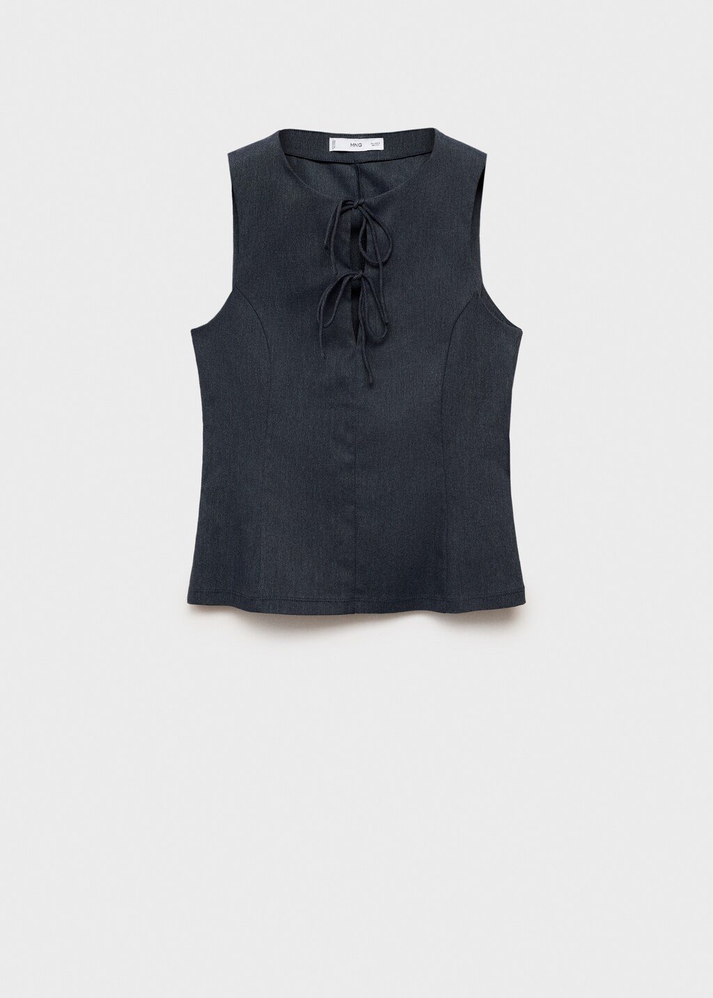 Denim-effect top with bows - image 5
