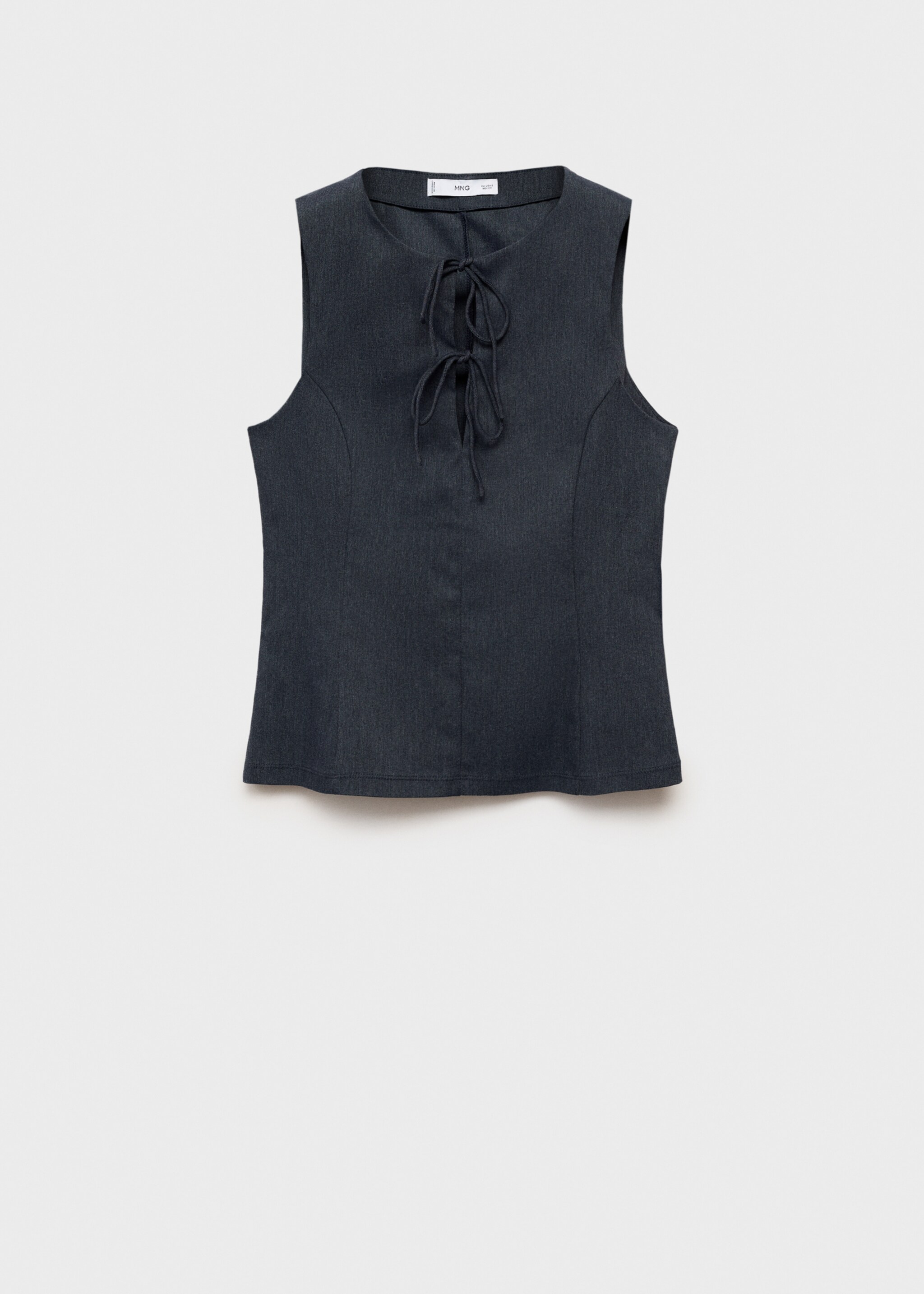Denim effect top with ties - Article without model