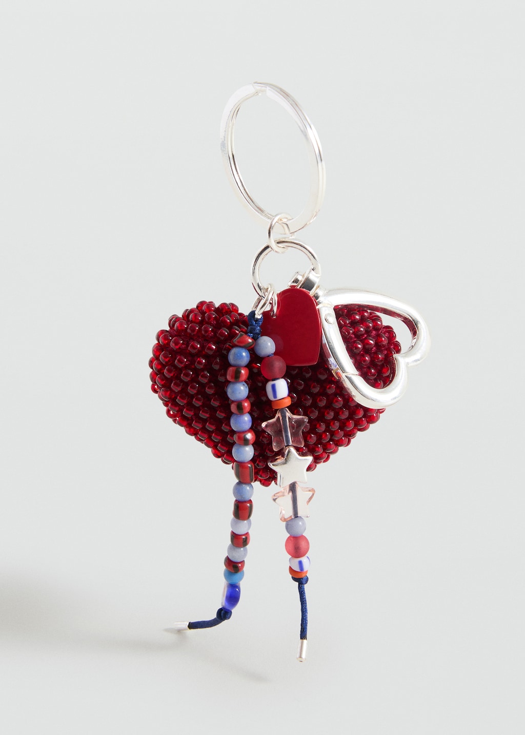Beaded heart keychain