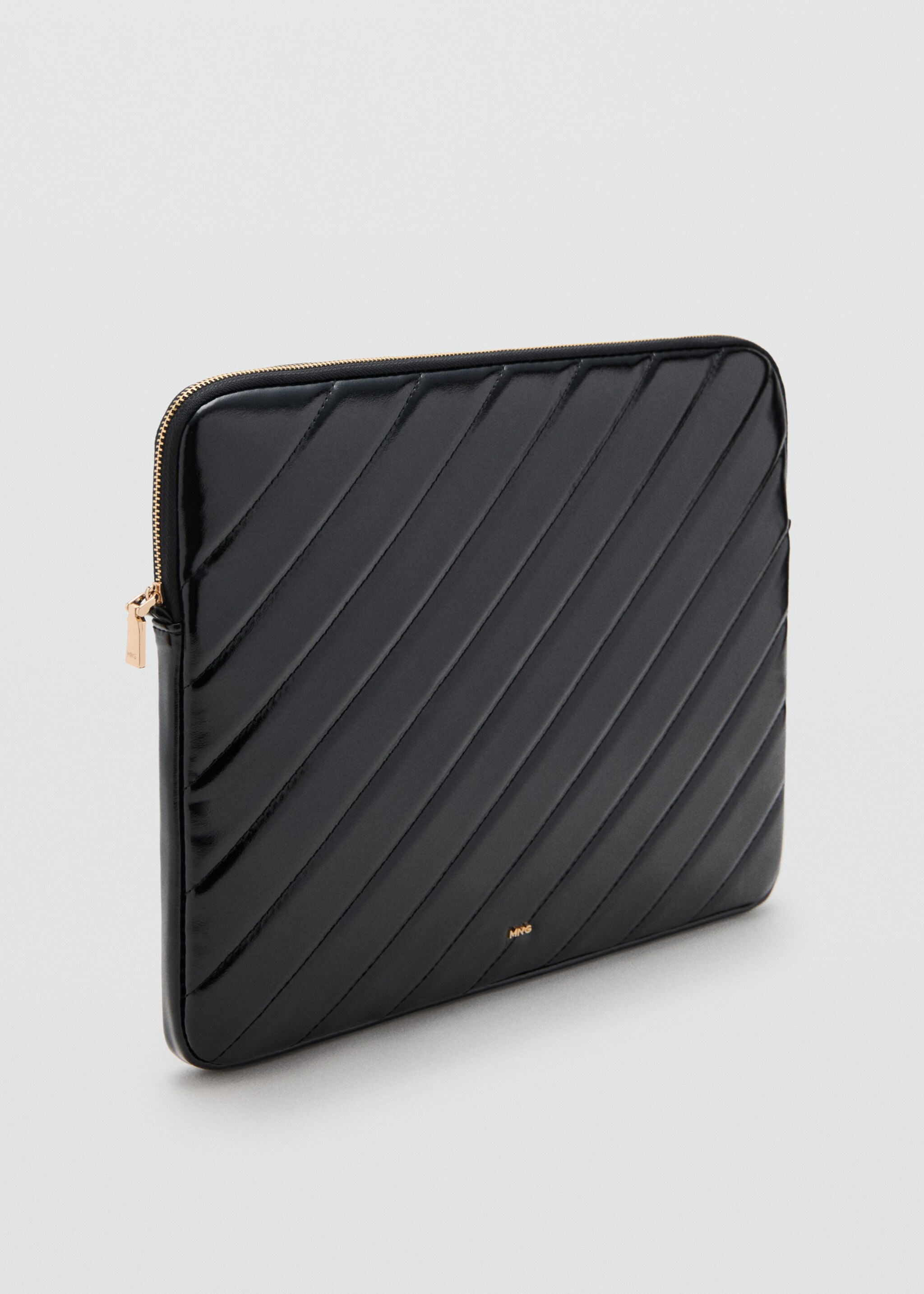 Patent leather laptop case - Medium plane, Black. Ref: 17074125-00.