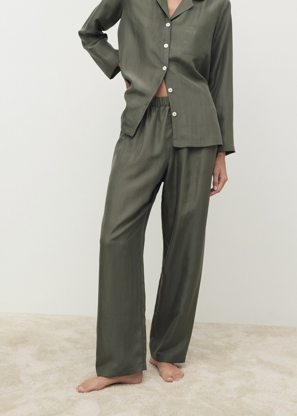 Long silk pants