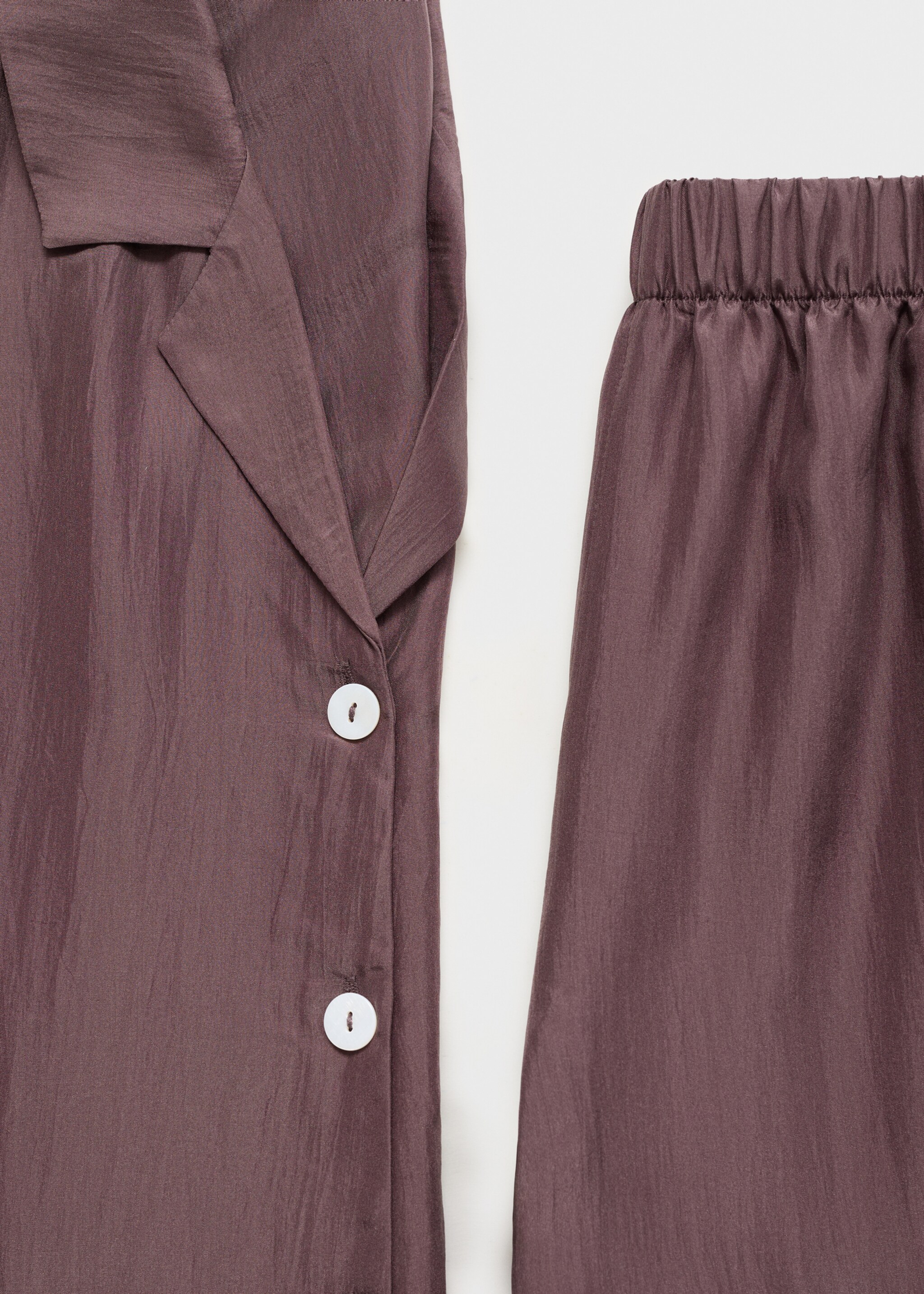 Long silk trousers - Details of the article 8, Blackberry. Ref: 17074126-00.
