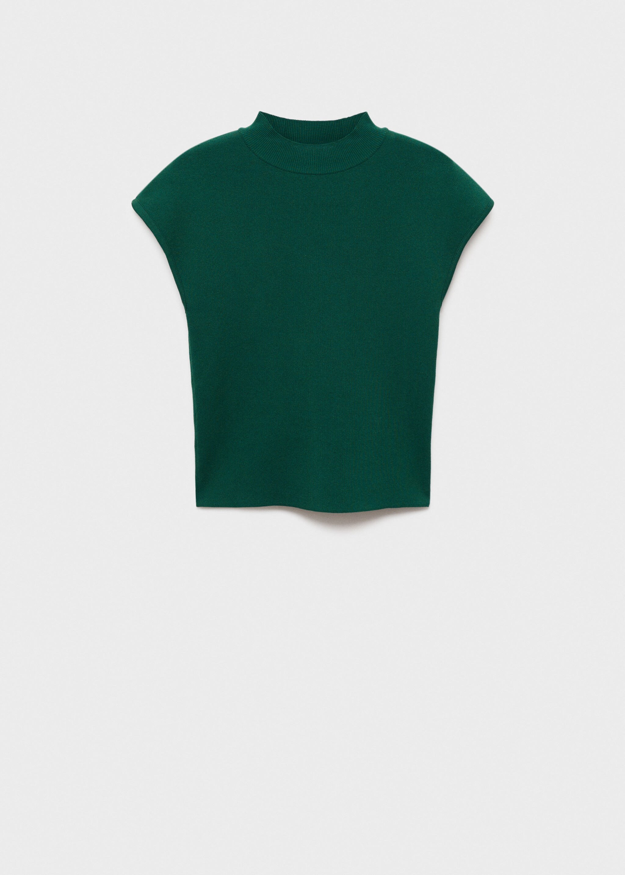 Short-sleeved fine-knit sweater - Article without model, Dark Green. Ref: 17074129-00.