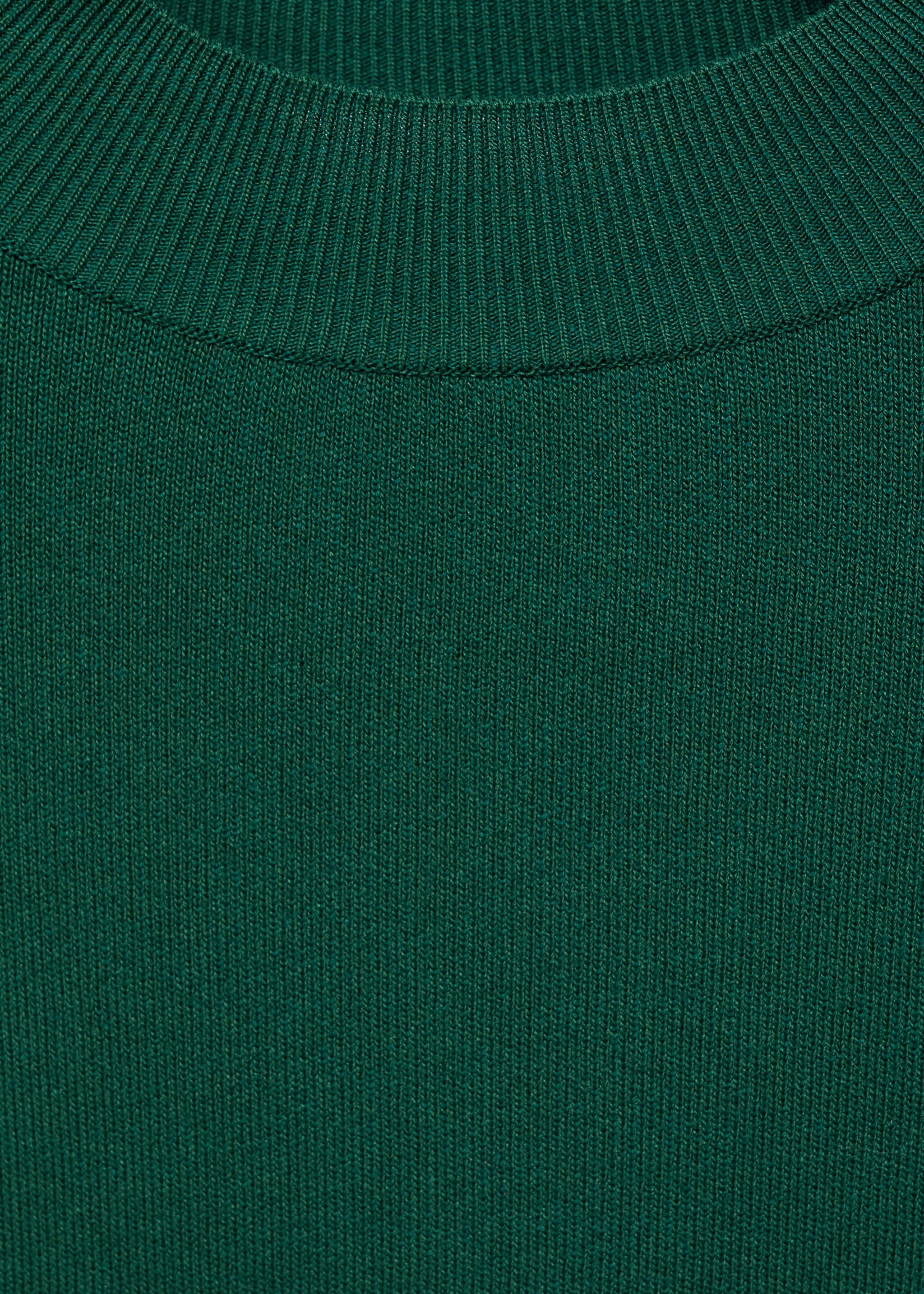 Short-sleeved fine-knit sweater - Details of the article 8, Dark Green. Ref: 17074129-00.