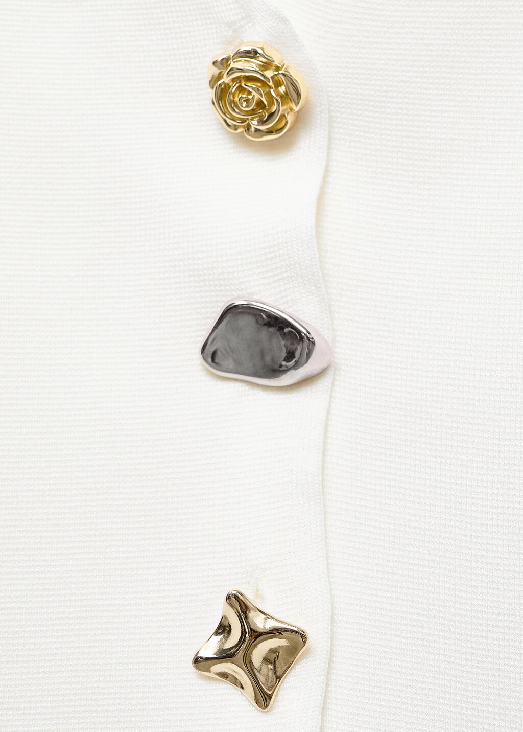 Mango Knitted cardigan with jewel button