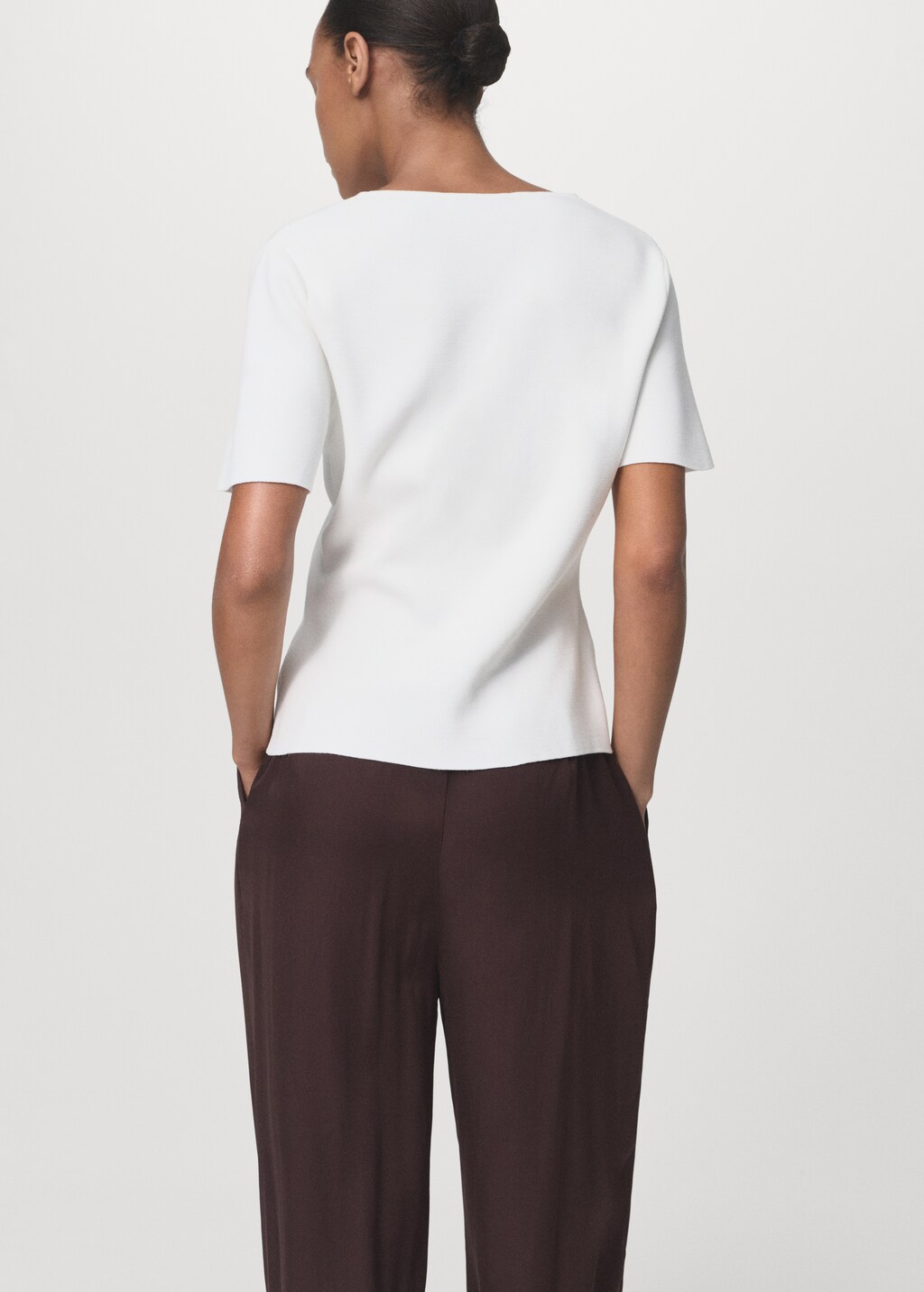 Mango Knitted cardigan with jewel button