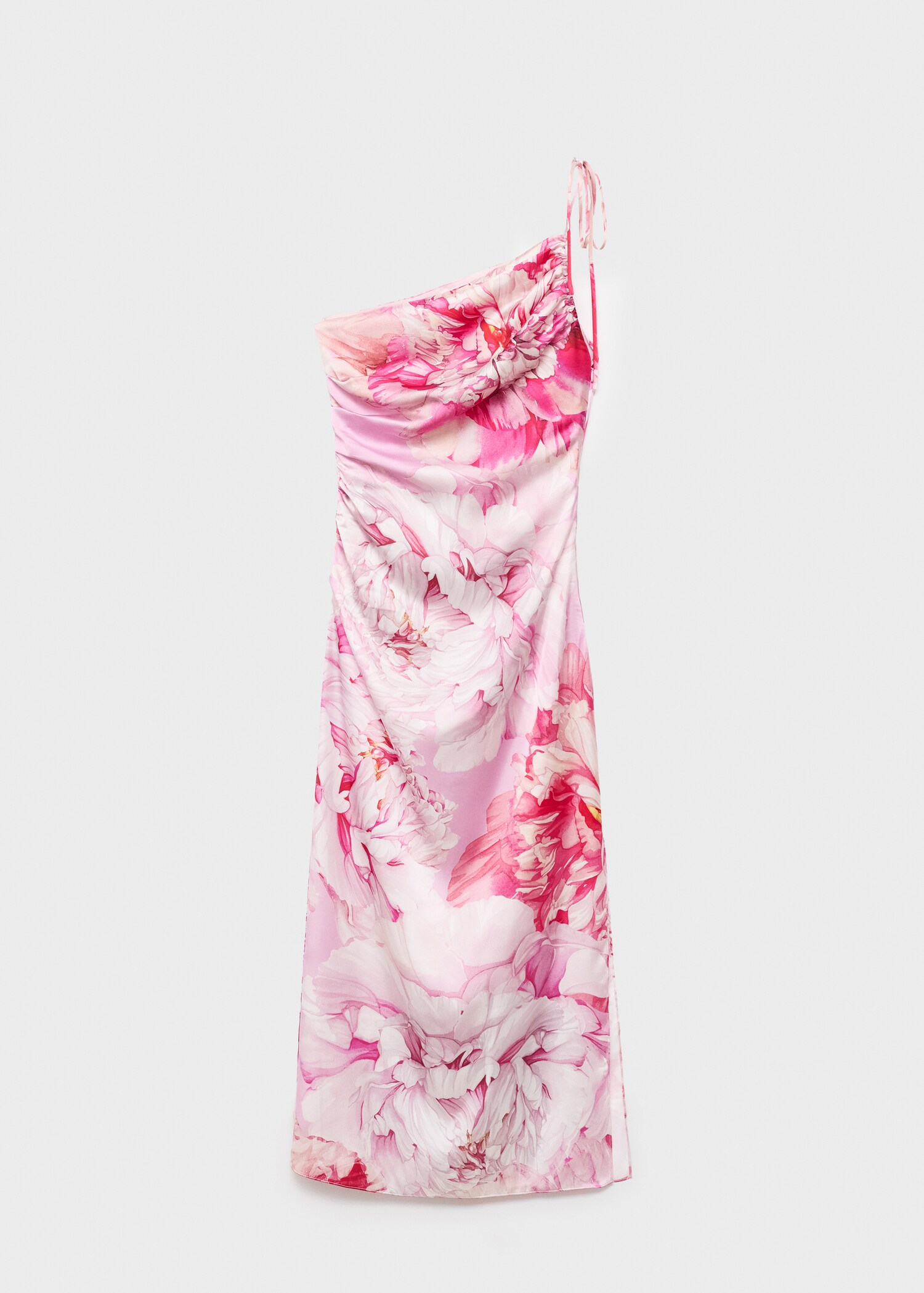 Rochie asimetrică florală din satin - Articol fără model