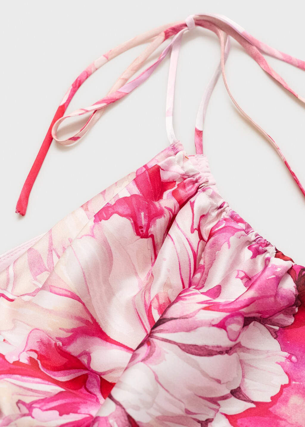 Floral asymmetrical satin dress