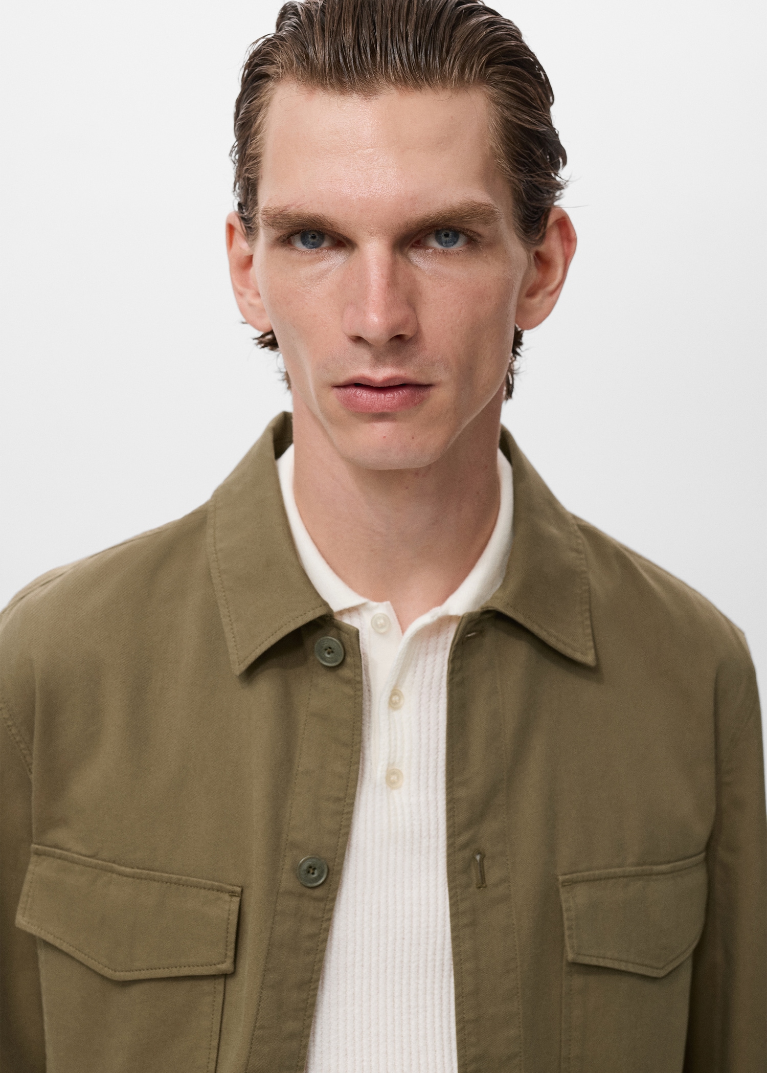 Straight cotton jacket with buttons - Details of the article 1