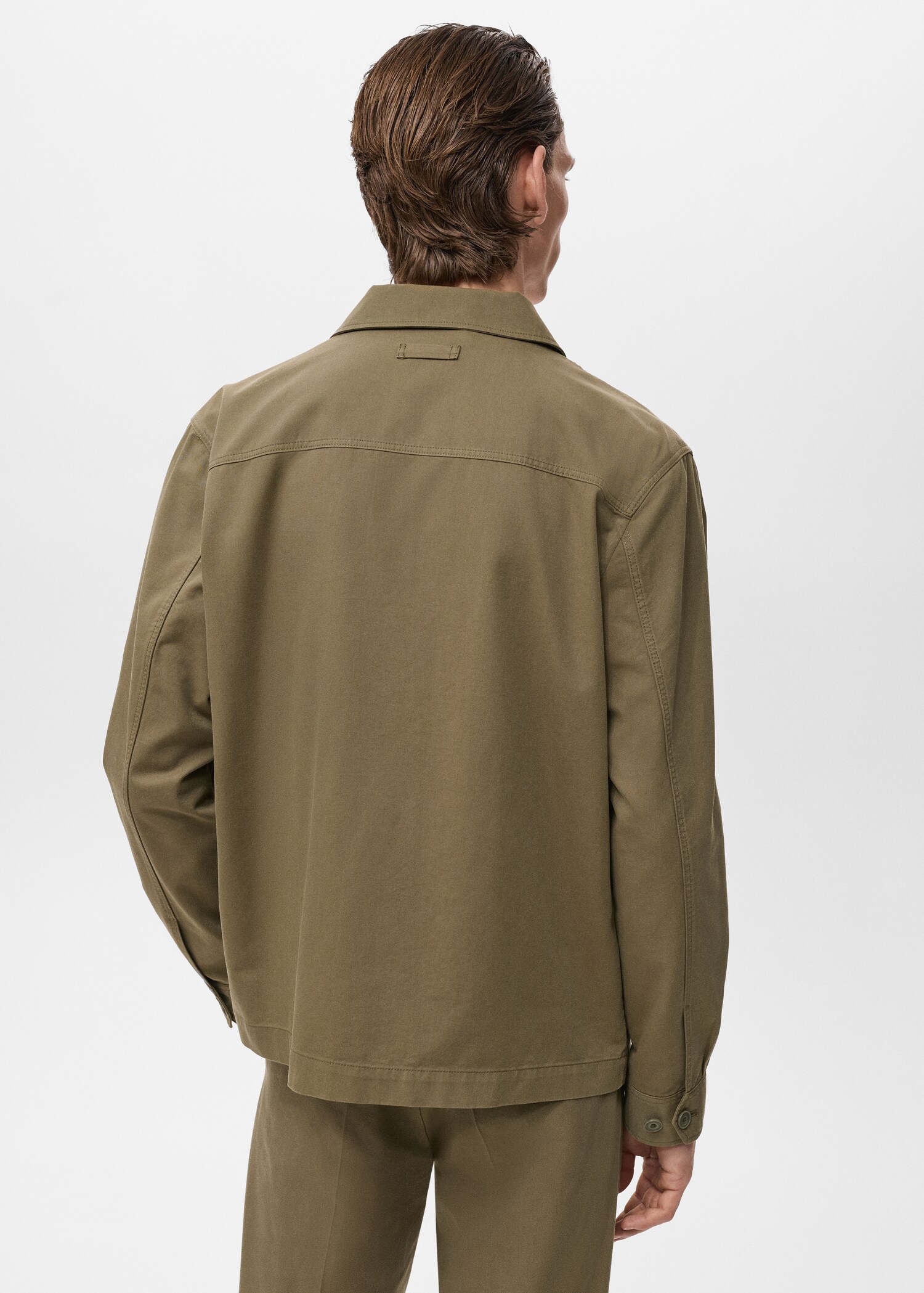 Straight cotton jacket with buttons - Reverse of the article