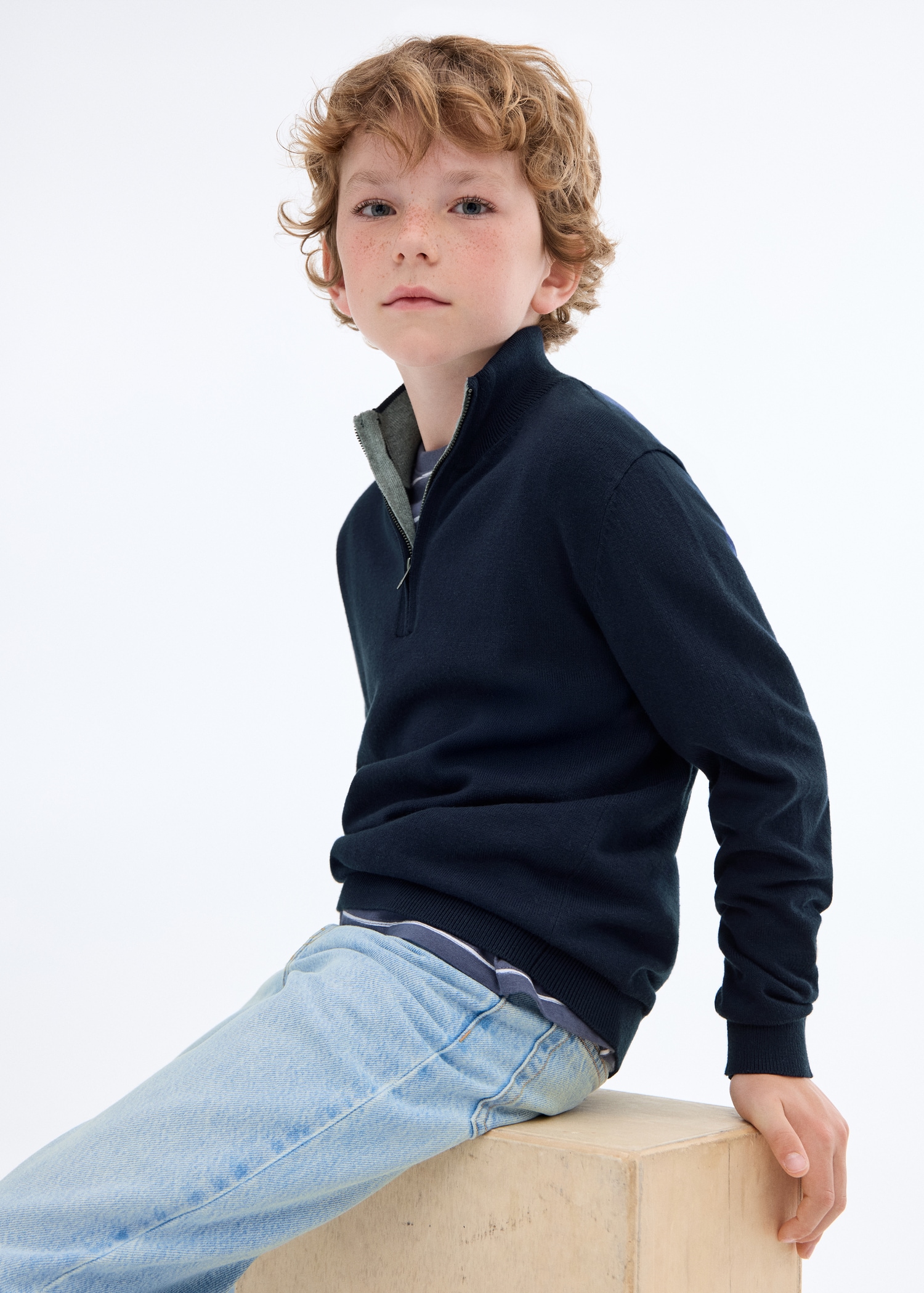 Zip neck jumper Kids MANGO Georgia - Main Image