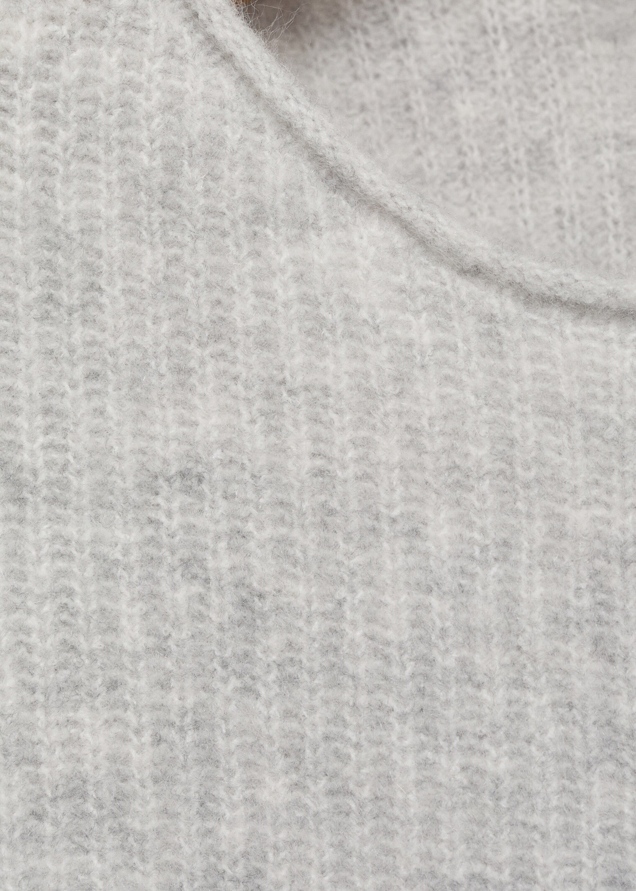 Knitted ribbed sweater - Details of the article 0, Light Heather Grey. Ref: 17074416-00.