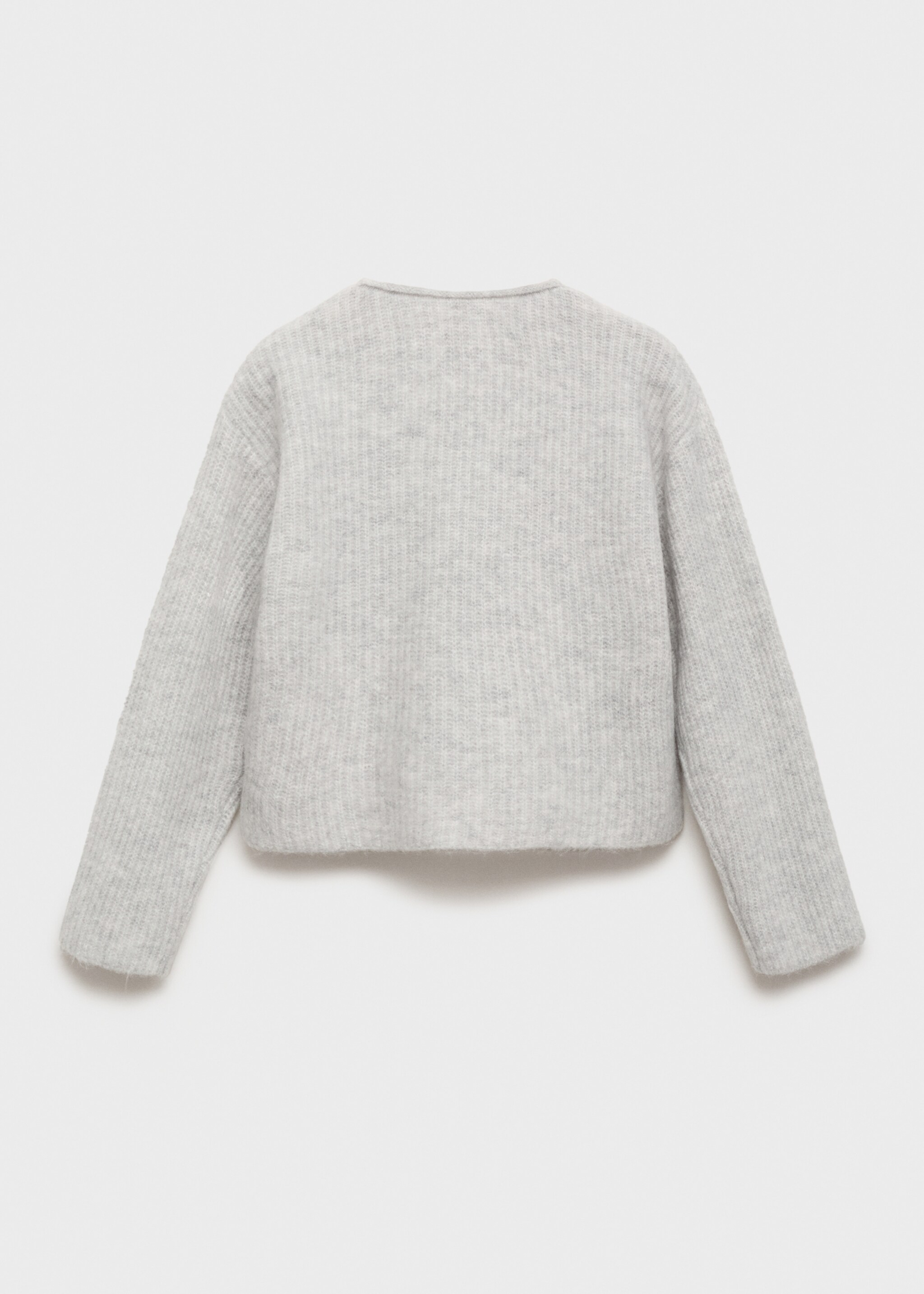 Knitted ribbed sweater - Reverse of the article, Light Heather Grey. Ref: 17074416-00.