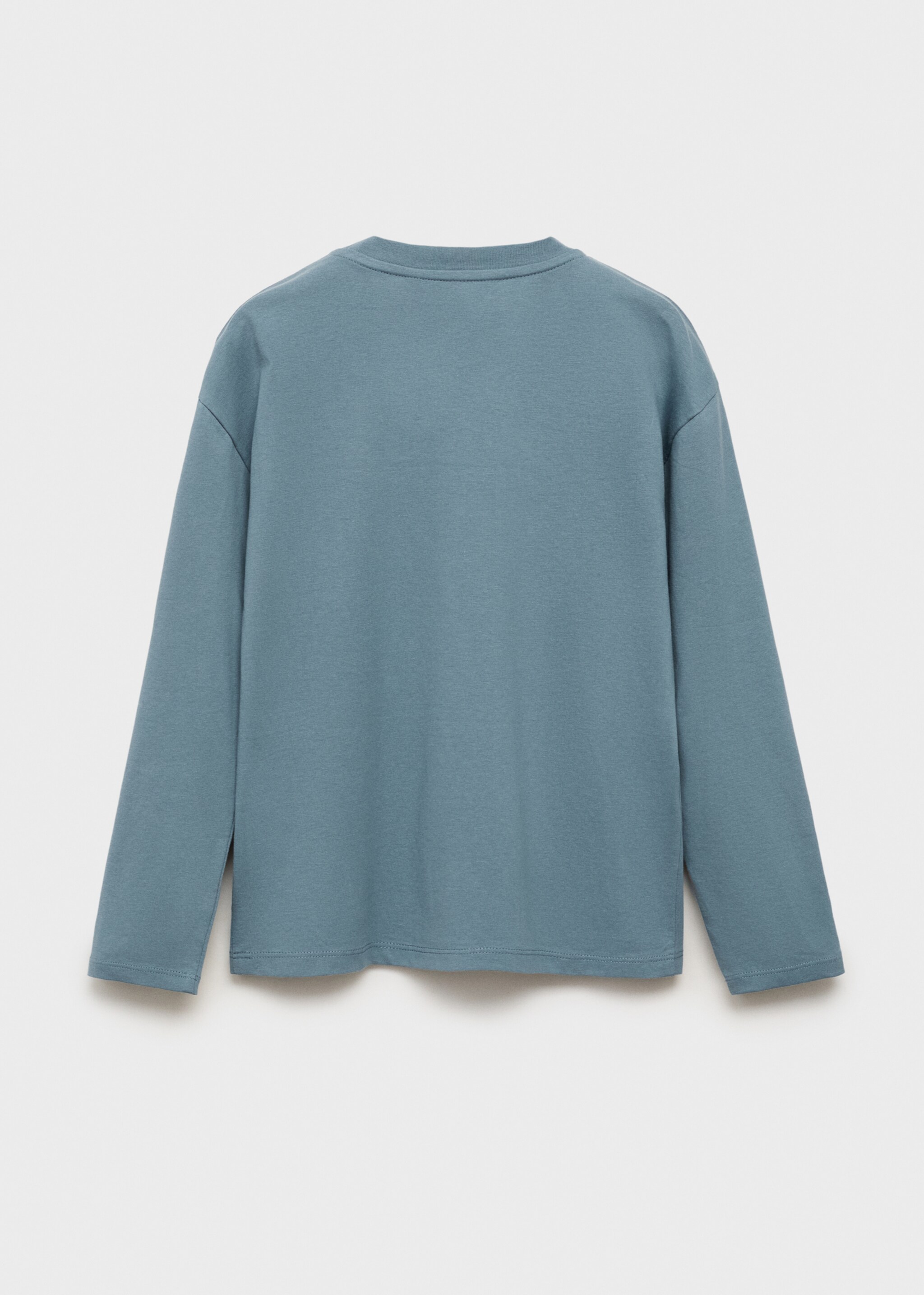 Short-sleeved printed t-shirt - Reverse of the article, Blue. Ref: 17074417-00.