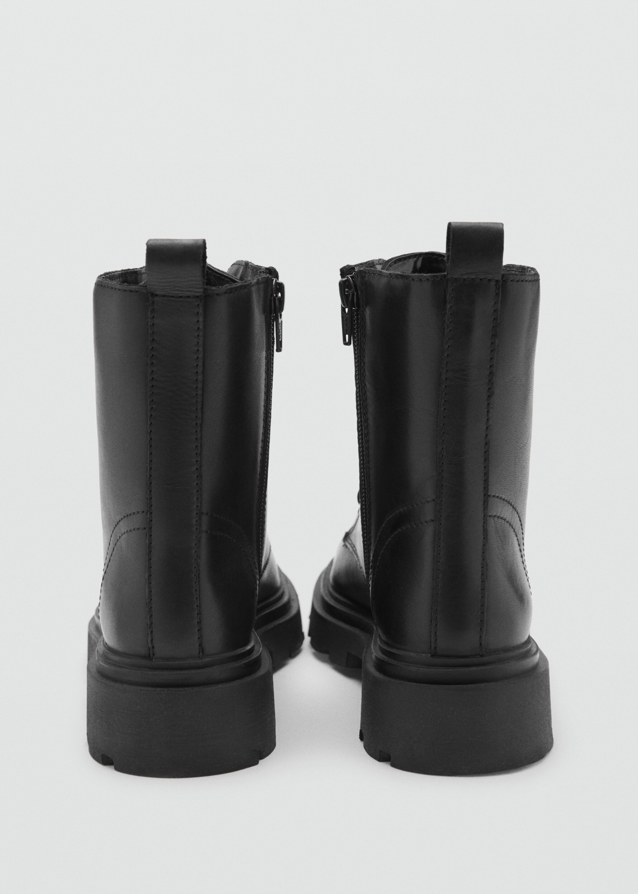 Bottines cuir lacets - Détail de l'article 1, Noir. Ref: 17074423-00.