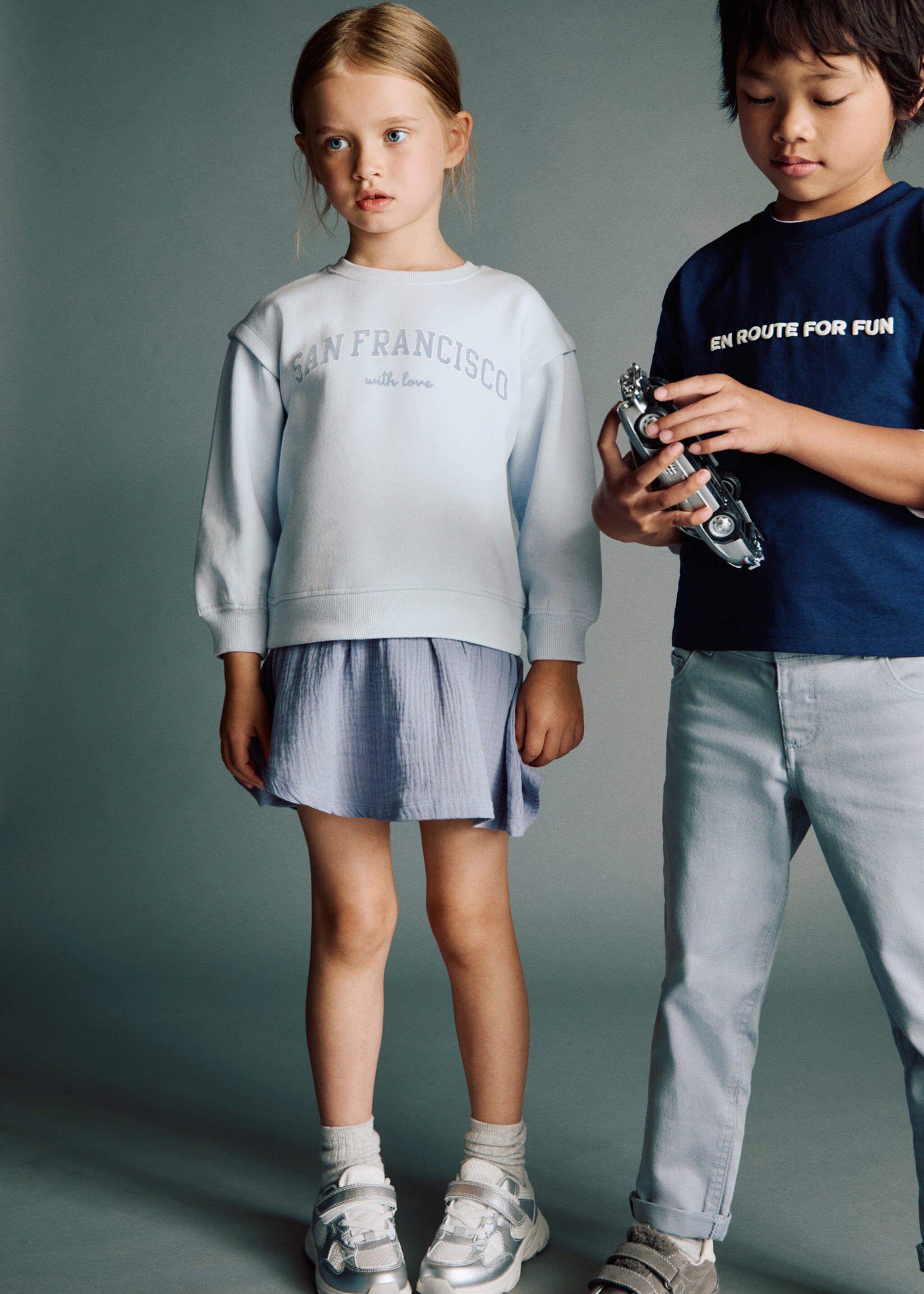 Robe Sweat-shirt combinée - Détail de l'article 1, Bleu ciel. Ref: 17074424-00.