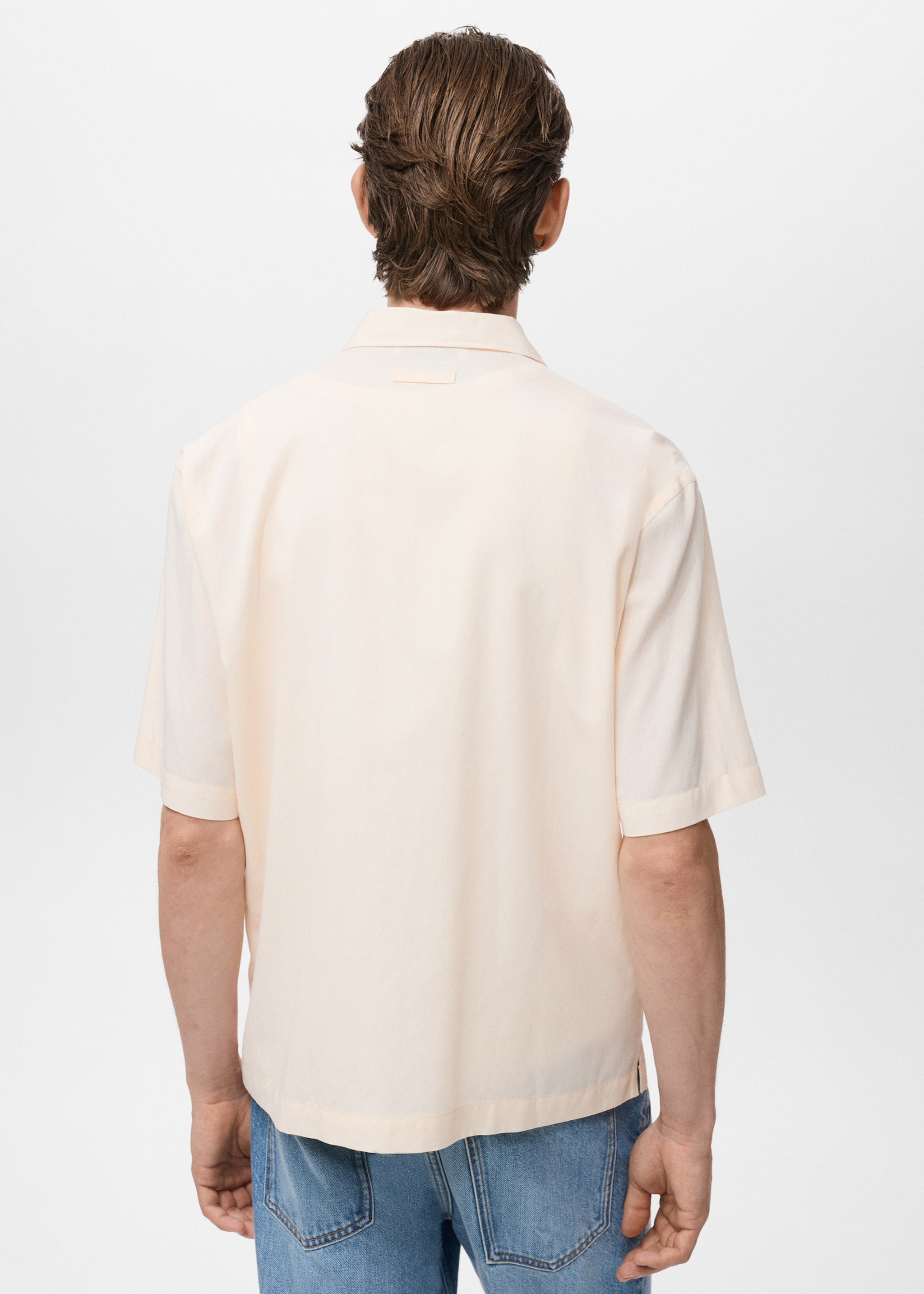 Regular-fit cotton shirt with pocket - Reverse of the article