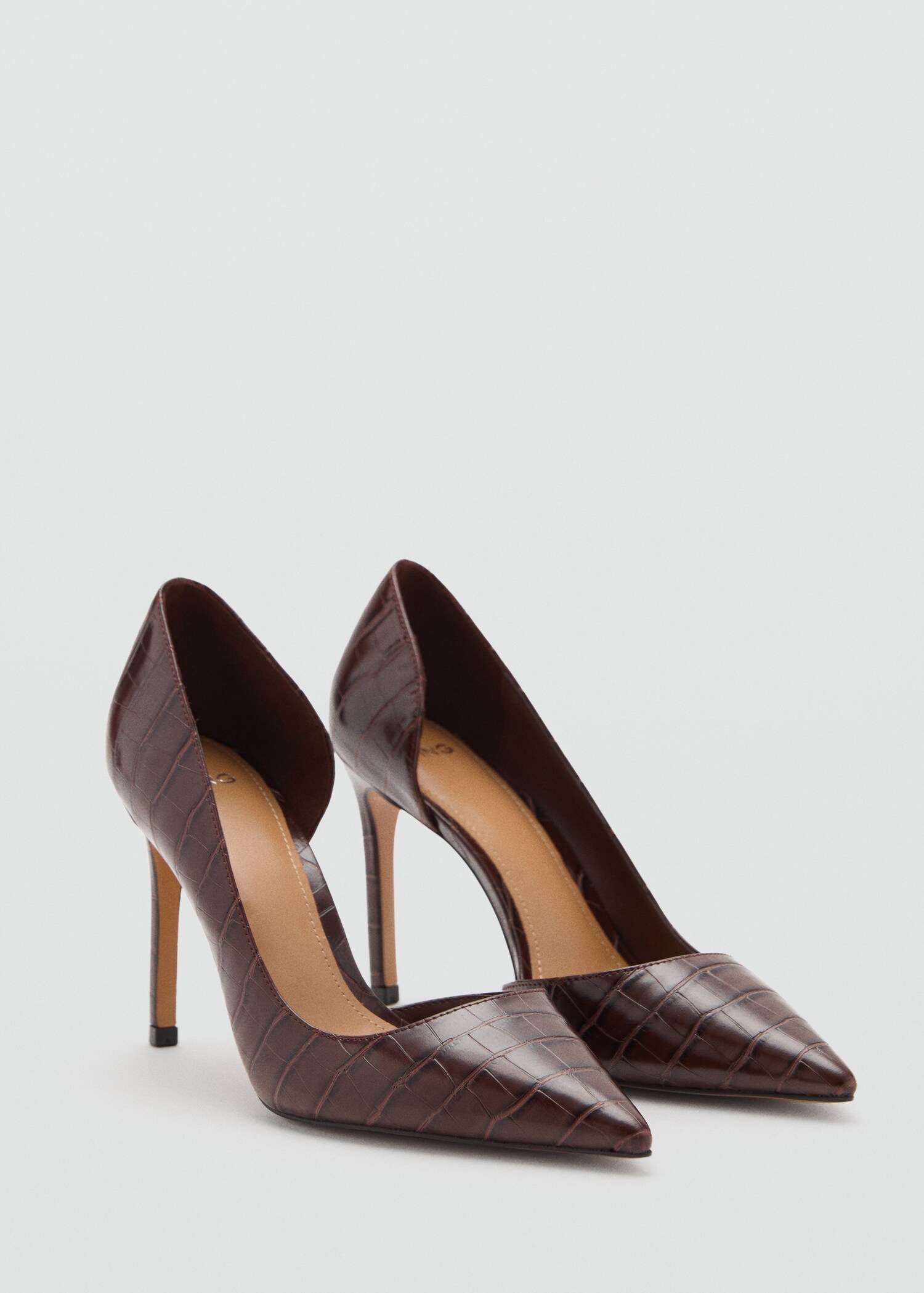 Croc-effect heeled shoes - Medium plane