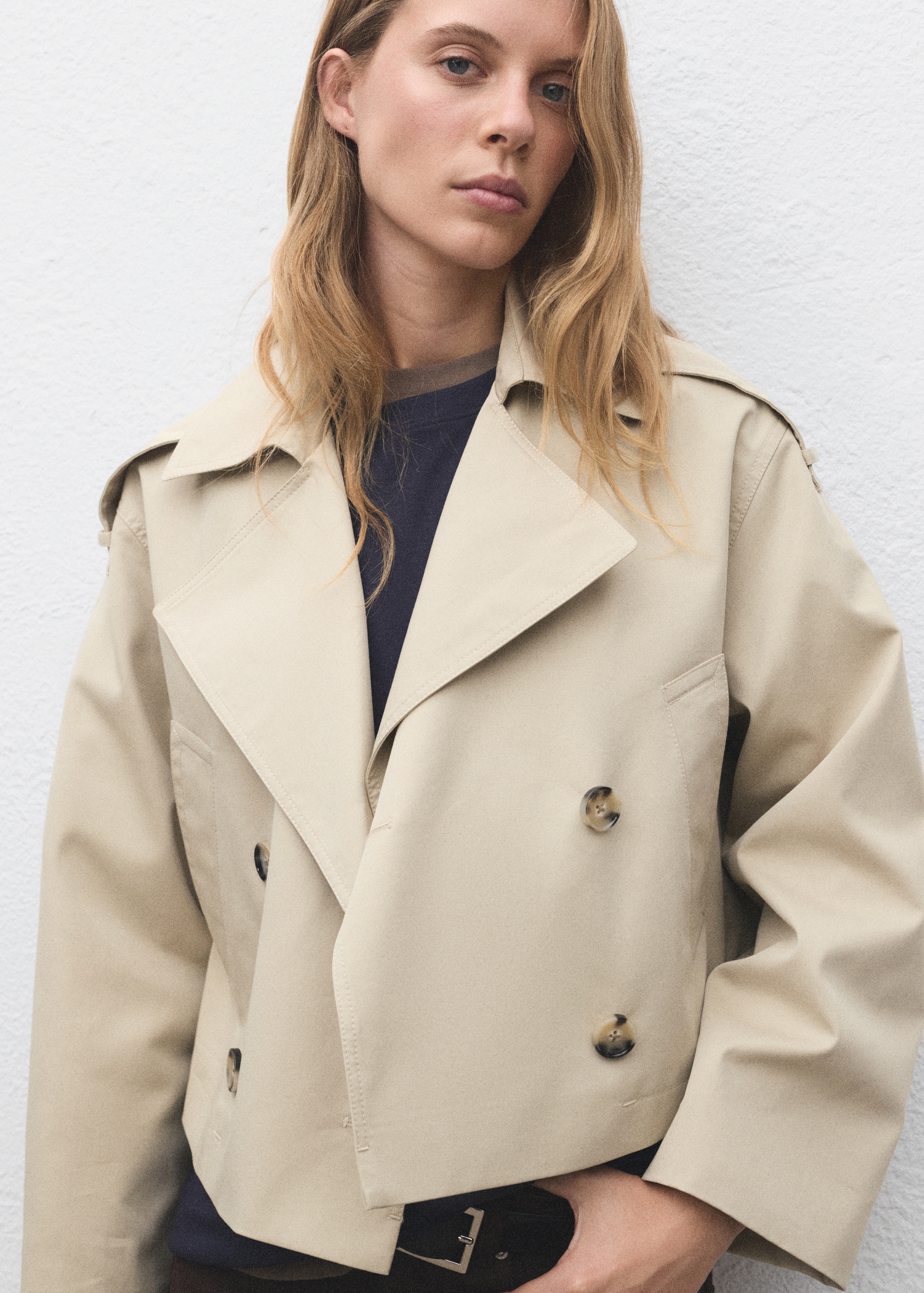 Trench crop double boutonnage - Plan moyen