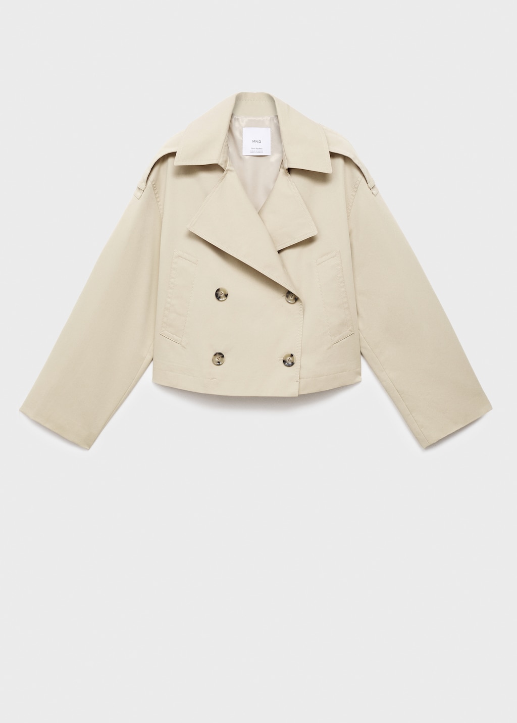 Mango Double-breasted cropped trench coat