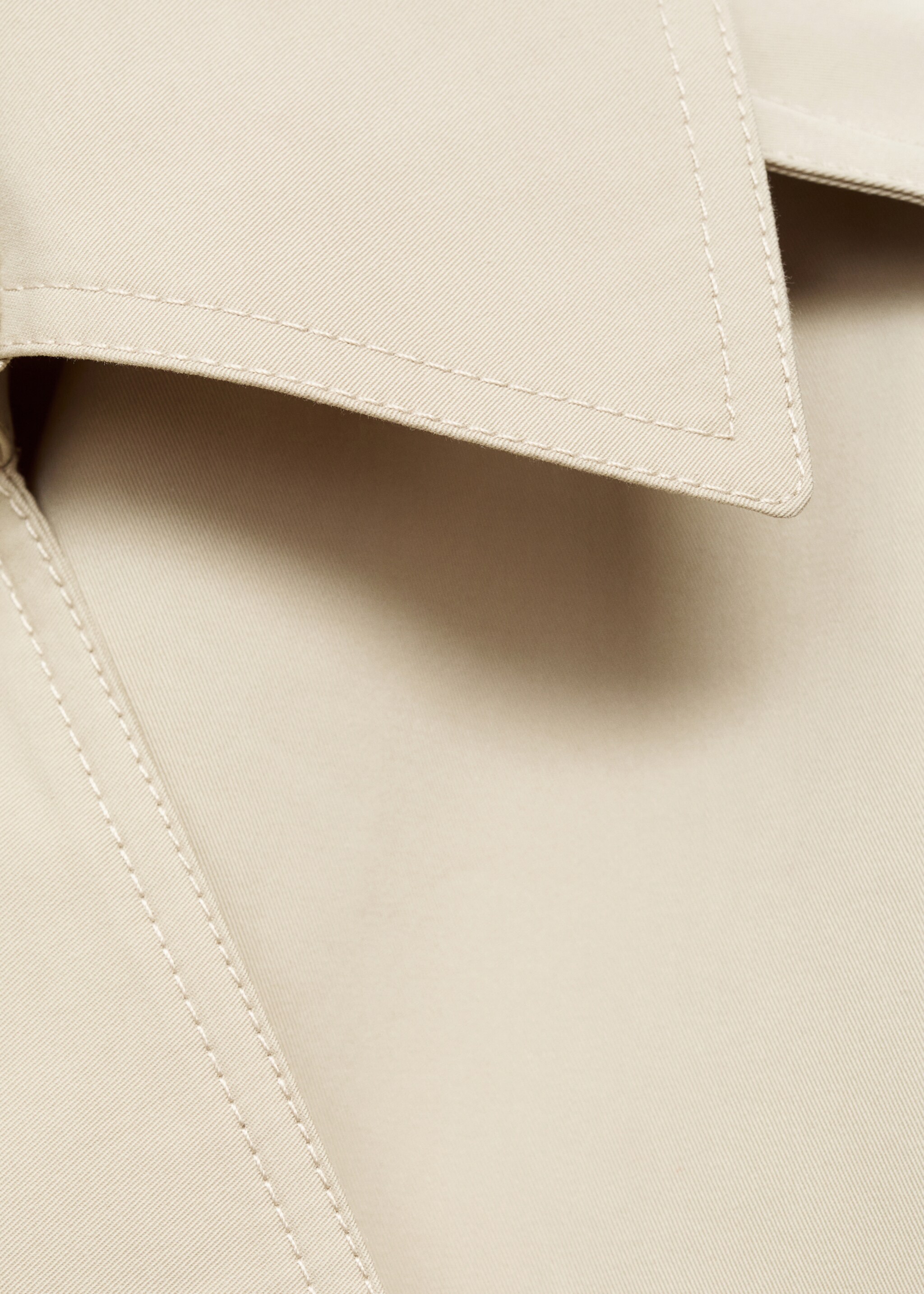 Double-breasted cropped trench coat - Details of the article 0, Beige. Ref: 17074438-00.