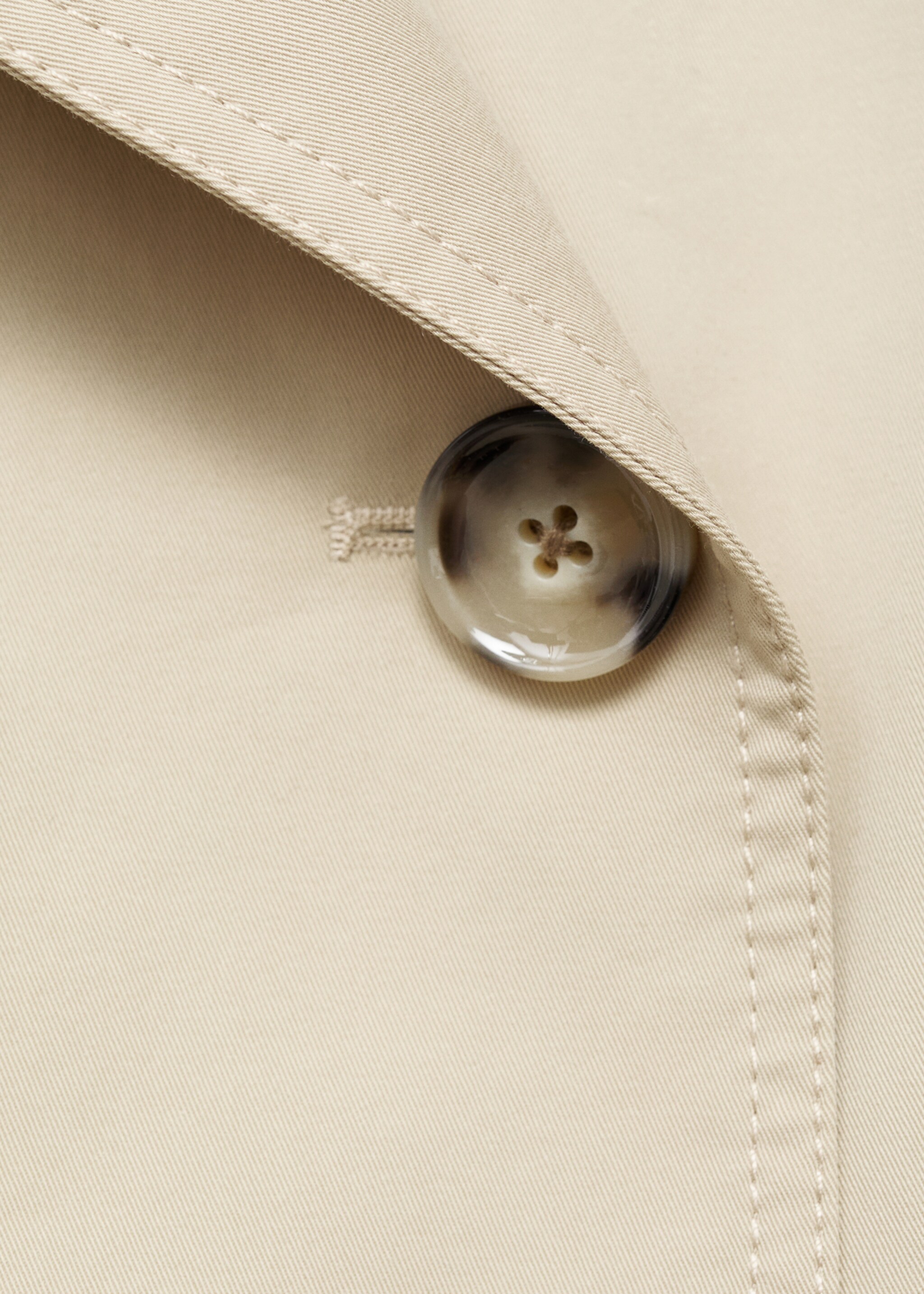 Double-breasted cropped trench coat - Details of the article 8, Beige. Ref: 17074438-00.