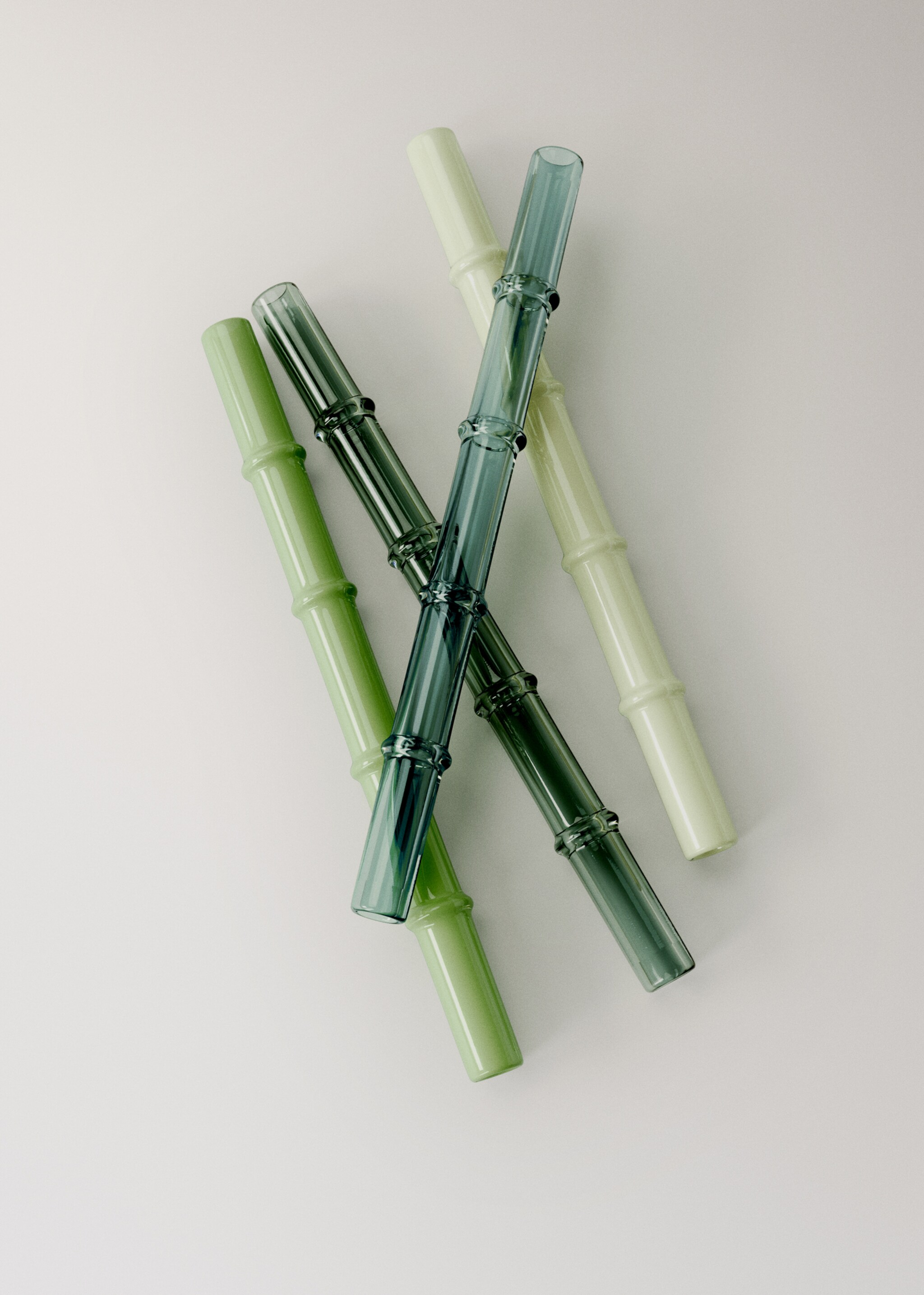 Pack of small multicolour borosilicate drinking straws - Details of the article 2, Green. Ref: 17074442-00.
