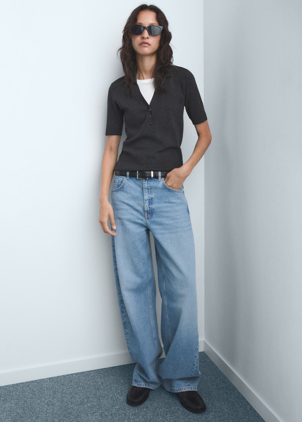 Mango Mid-rise barrel jeans