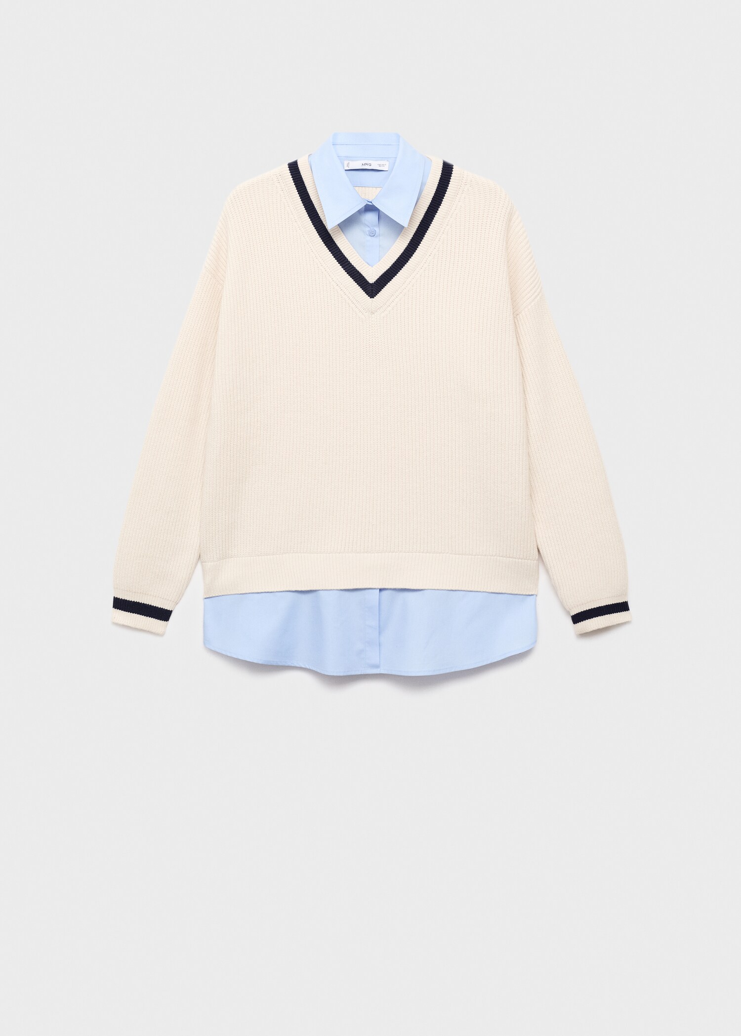 Pullover mit Hemdeinsatz - Artikel ohne Model