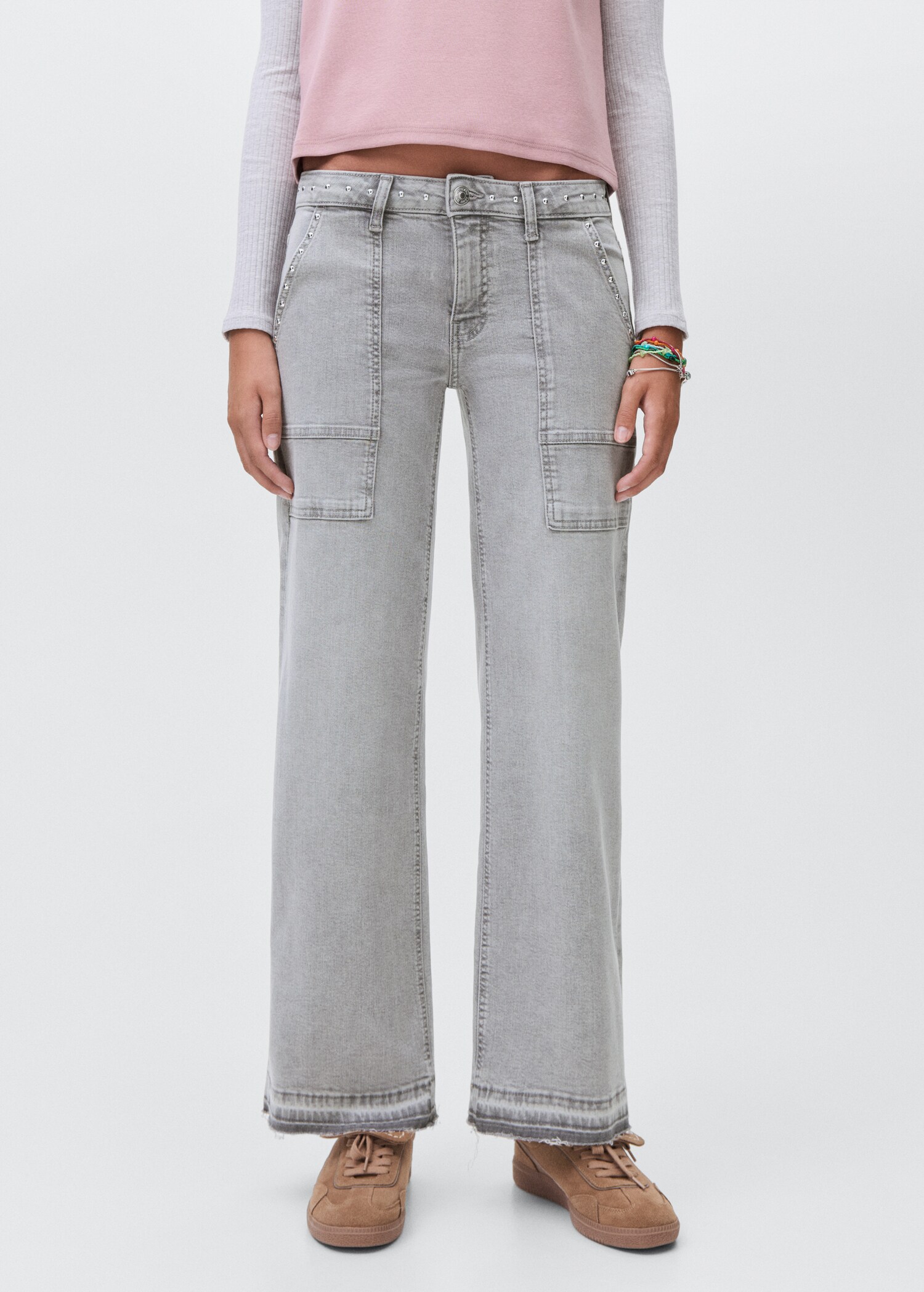 Studded culotte jeans - Medium plane