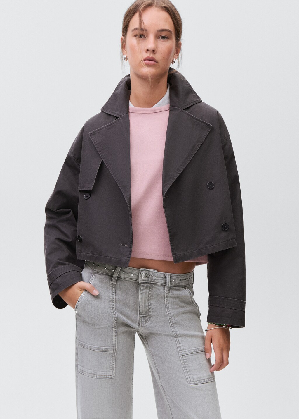 Studded culotte jeans