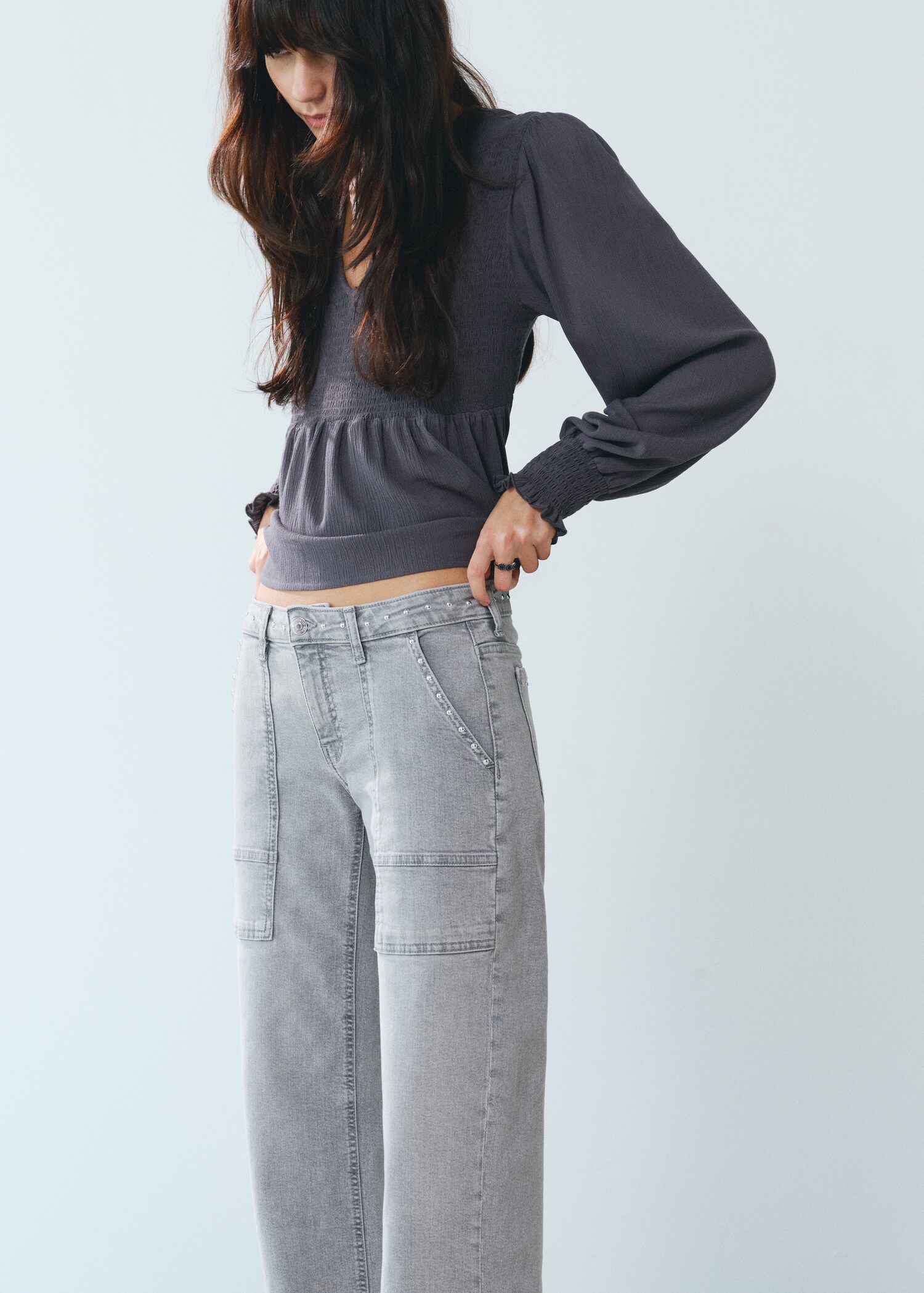 Studded culotte jeans - Details of the article 5