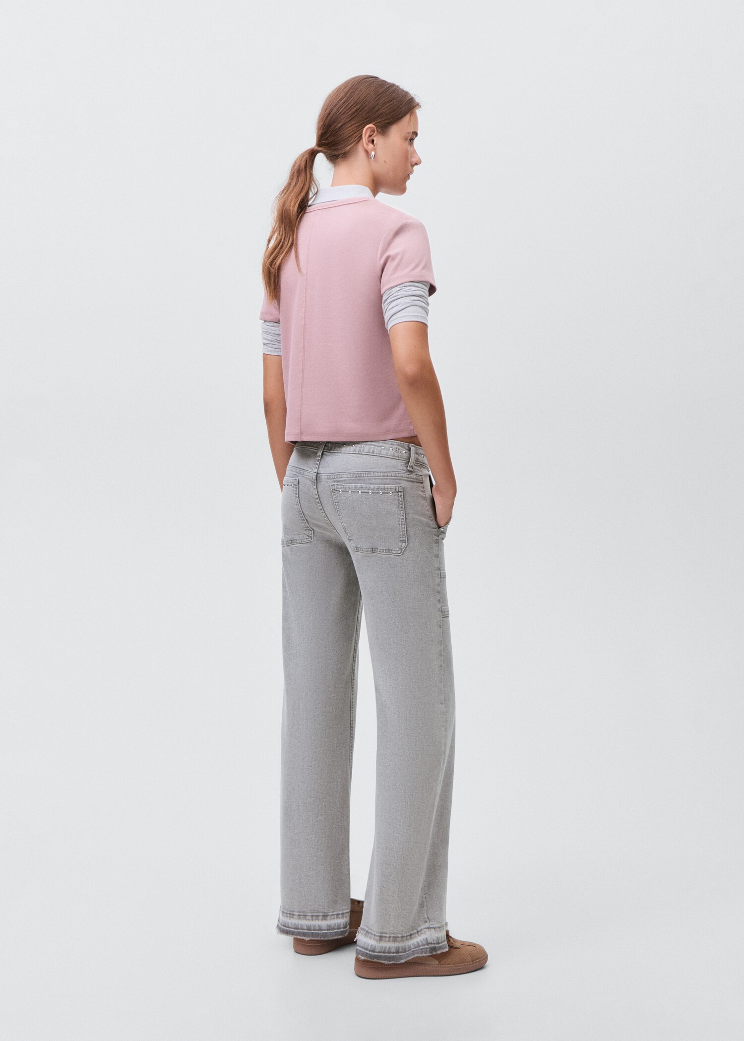 Studded culotte jeans - Reverse of the article