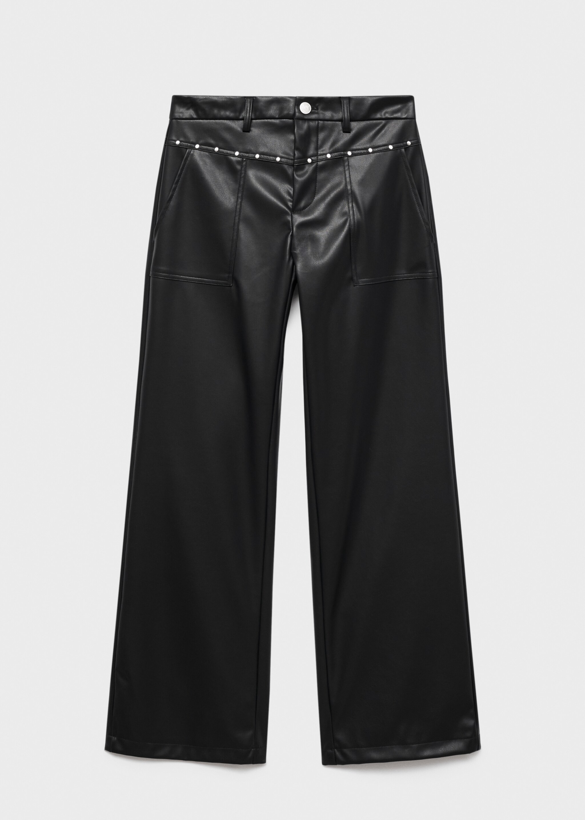 Studded leather-effect trousers - Article without model, Black. Ref: 17074778-00.