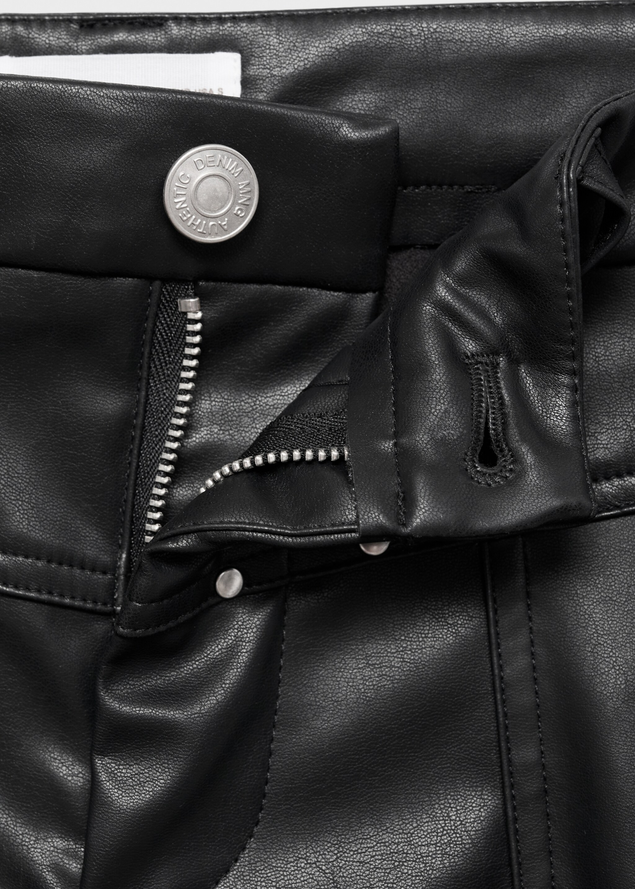 Studded leather-effect trousers - Details of the article 0, Black. Ref: 17074778-00.