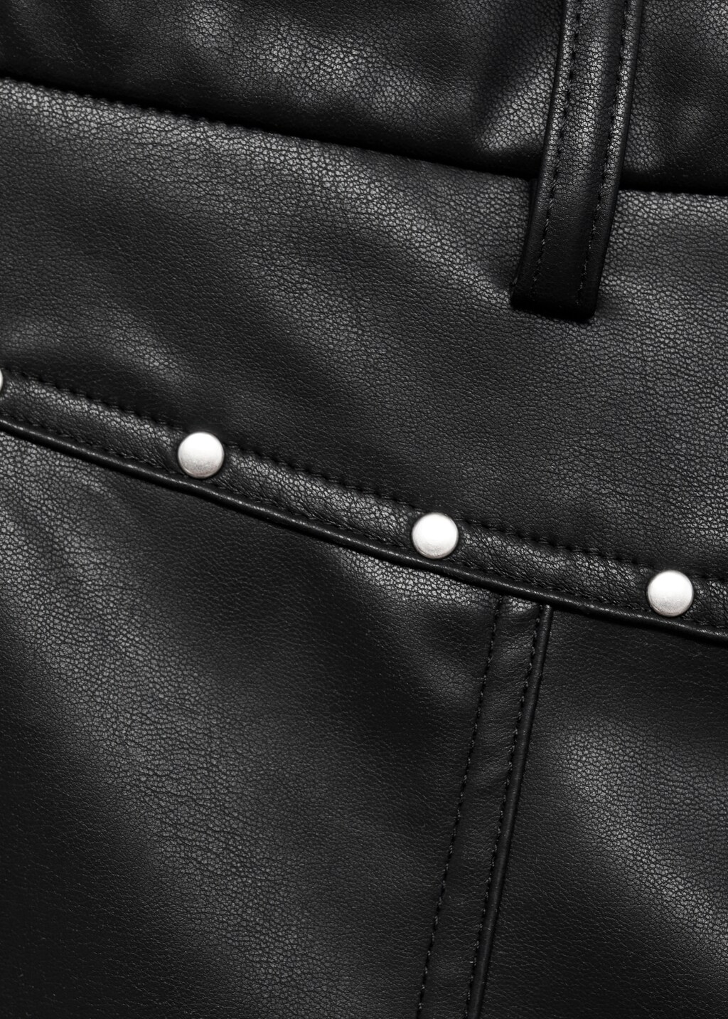 Studded leather-effect pants