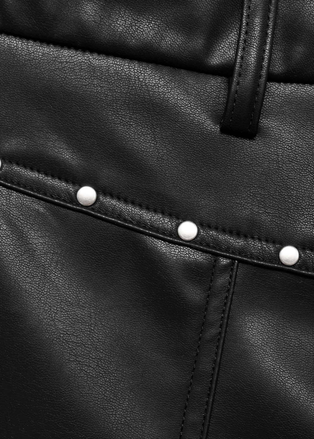 Studded leather-effect pants