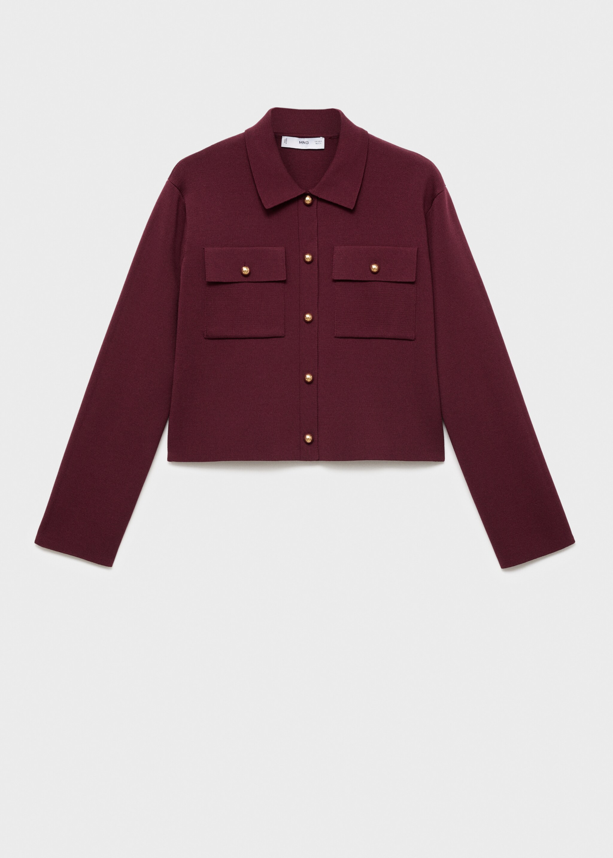Pocket knit jacket - Article without model, Wine. Ref: 17074780-00.